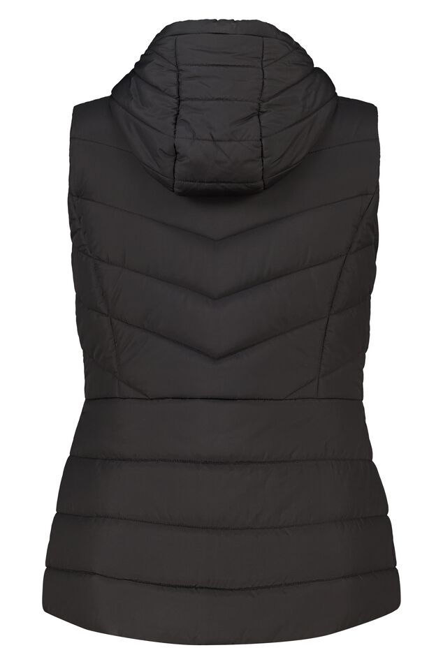 Gewatteerde bodywarmer met capuchon image number 2