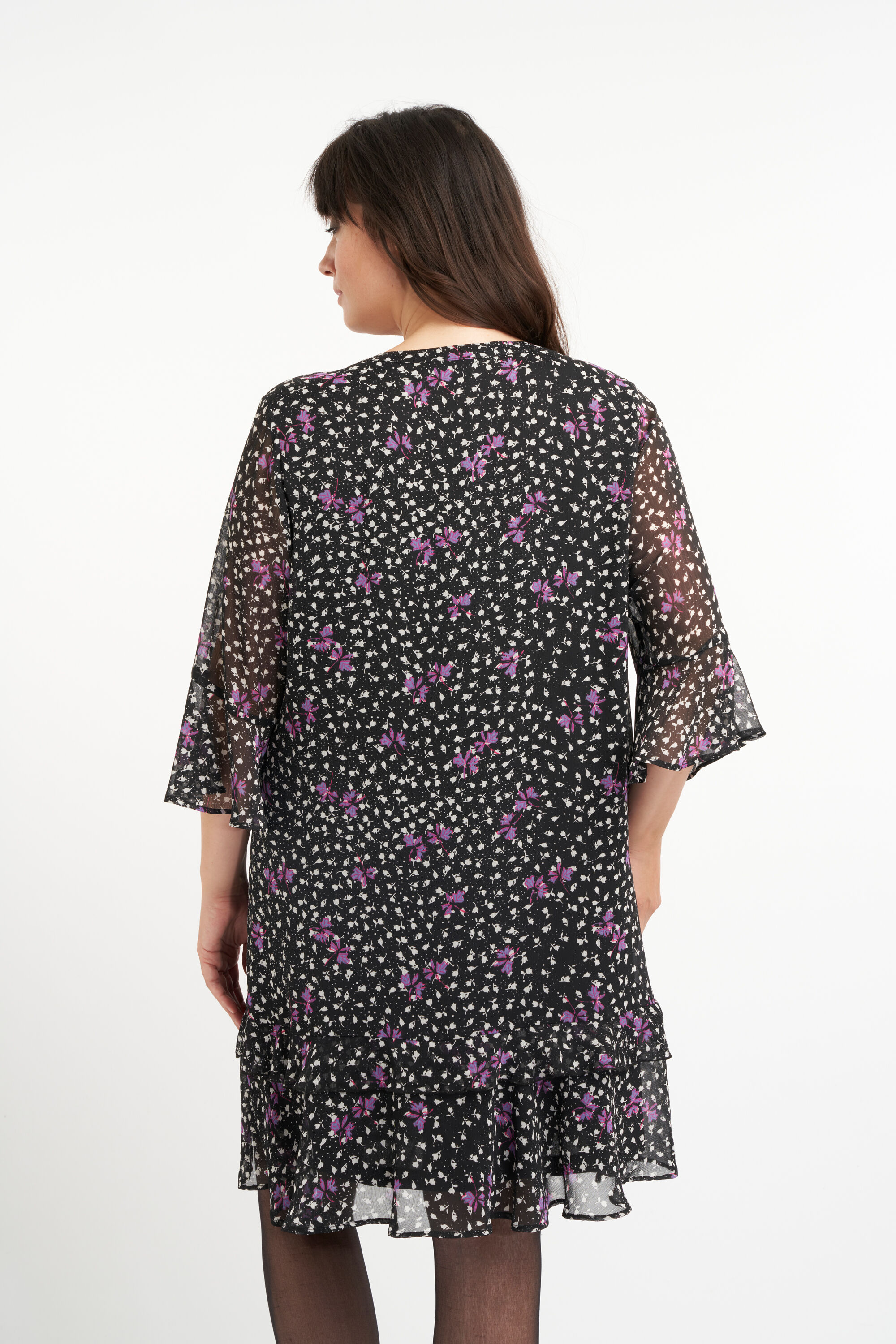 Jurk met volant en print image number 3