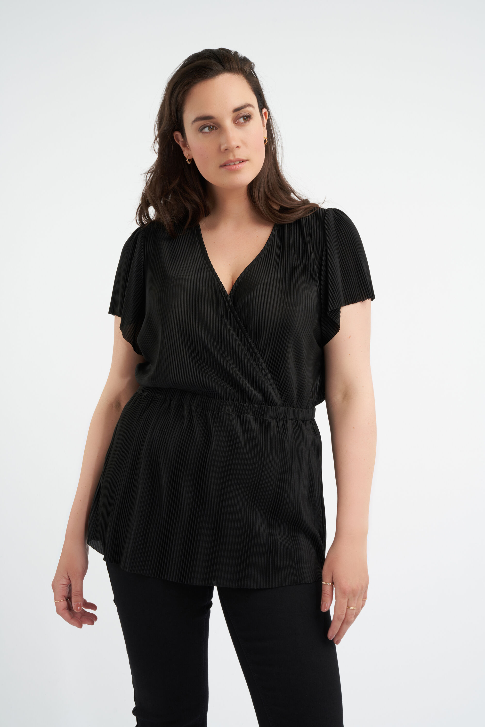 Plisse top on sale dames