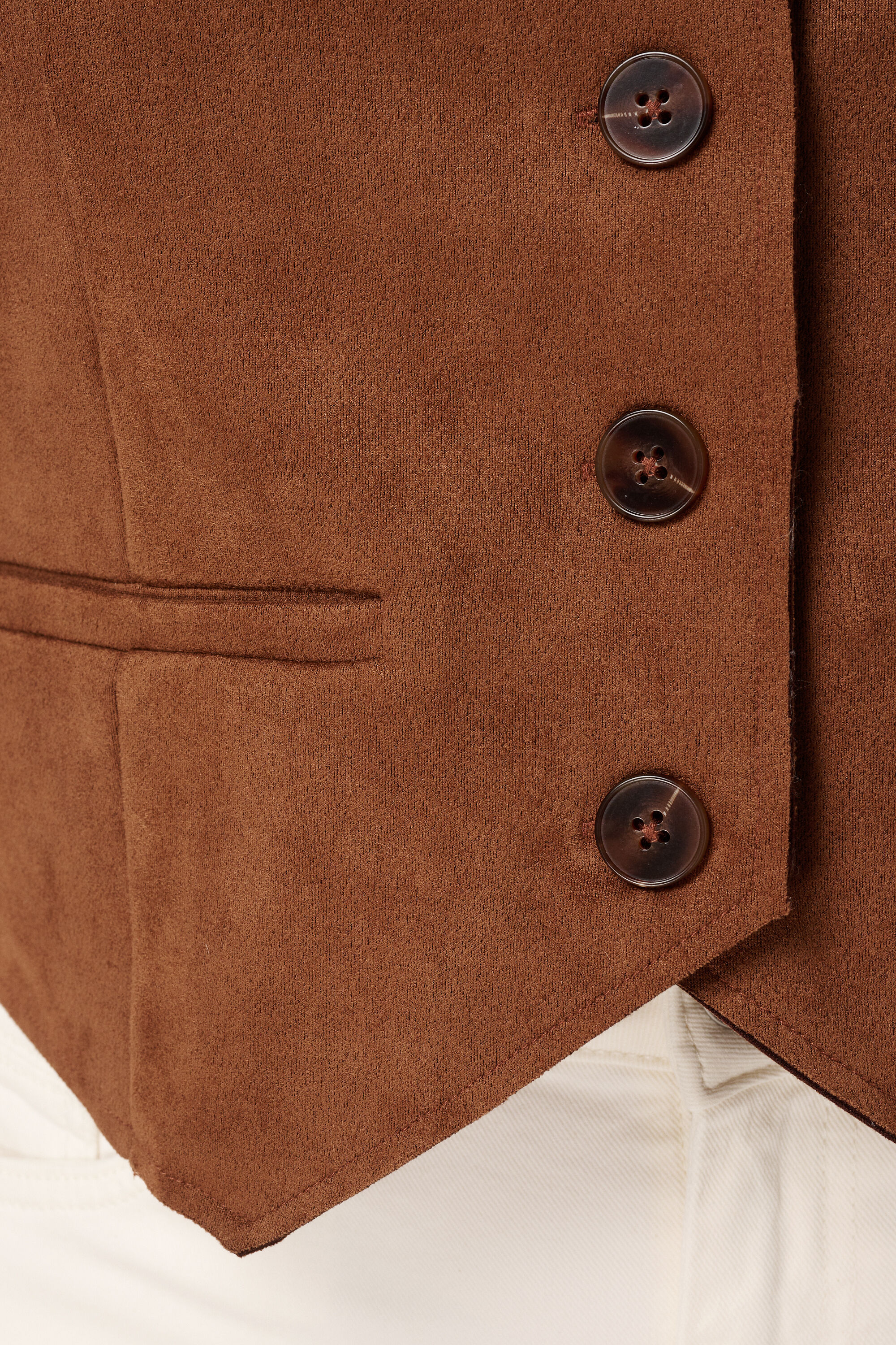 Gilet van su&egrave;delook stof met knoopsluiting image number 6