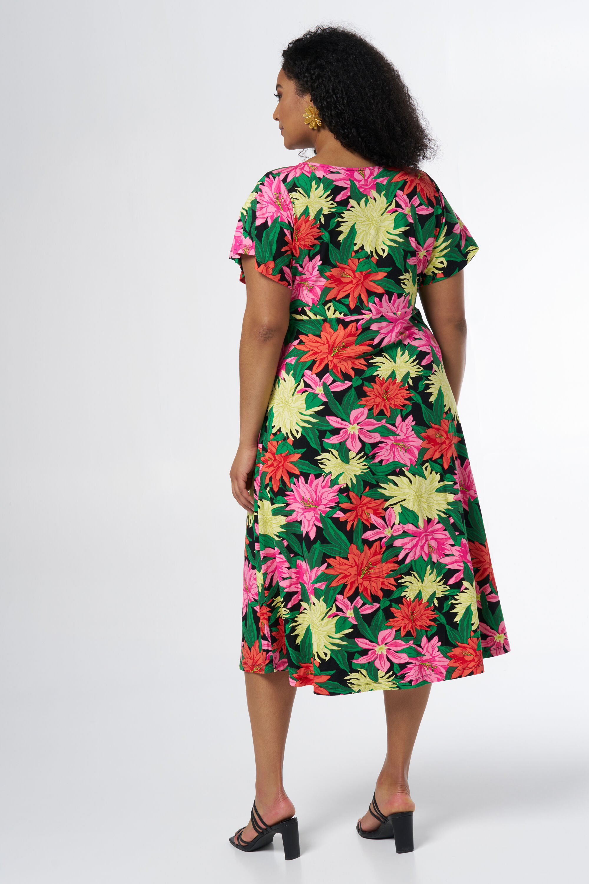 Midi jurk met bloemenprint image number 3