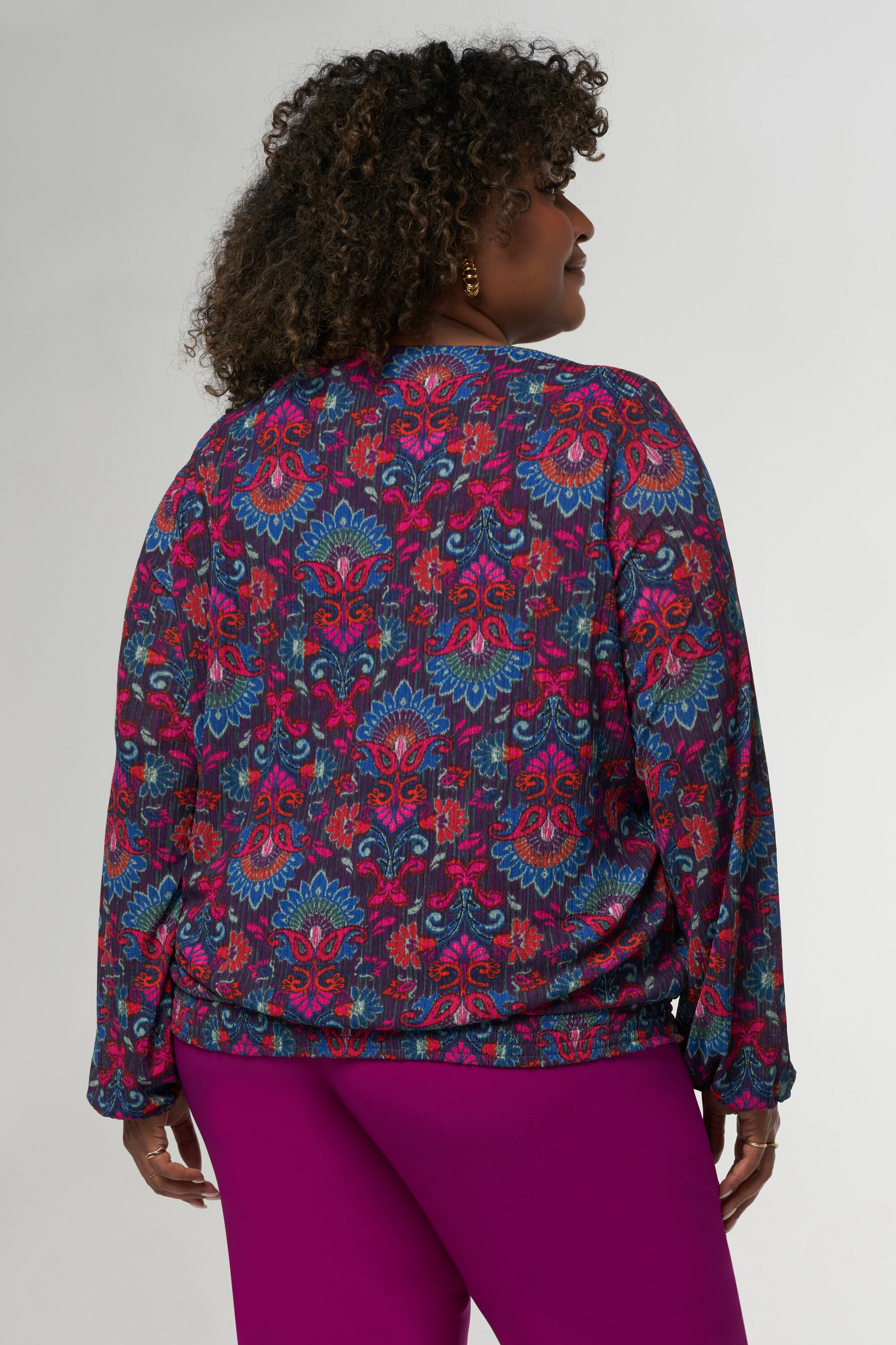 Top met ballon fit en paisley print image number 3