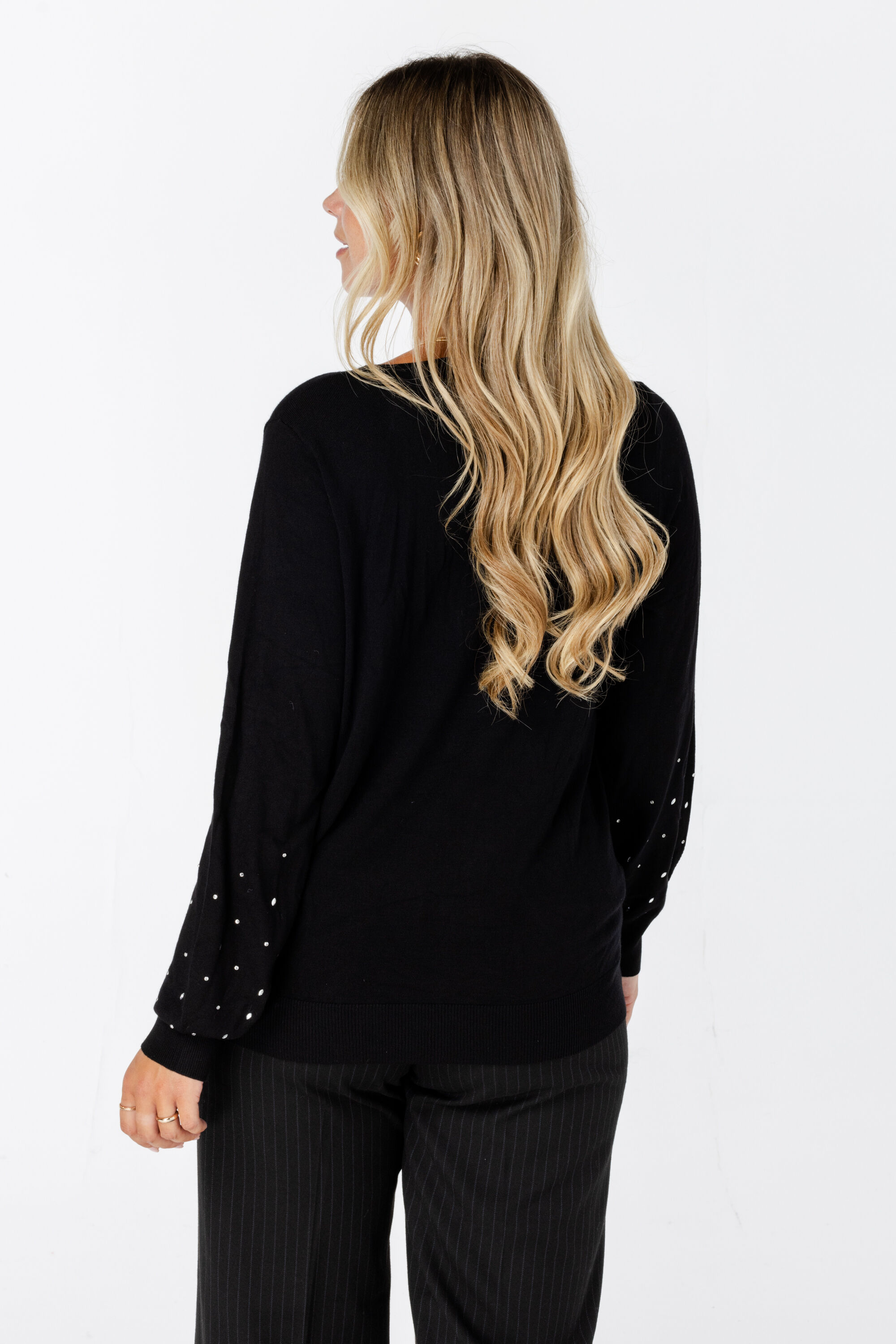 Fijngebreide trui met glinster detail image number 3