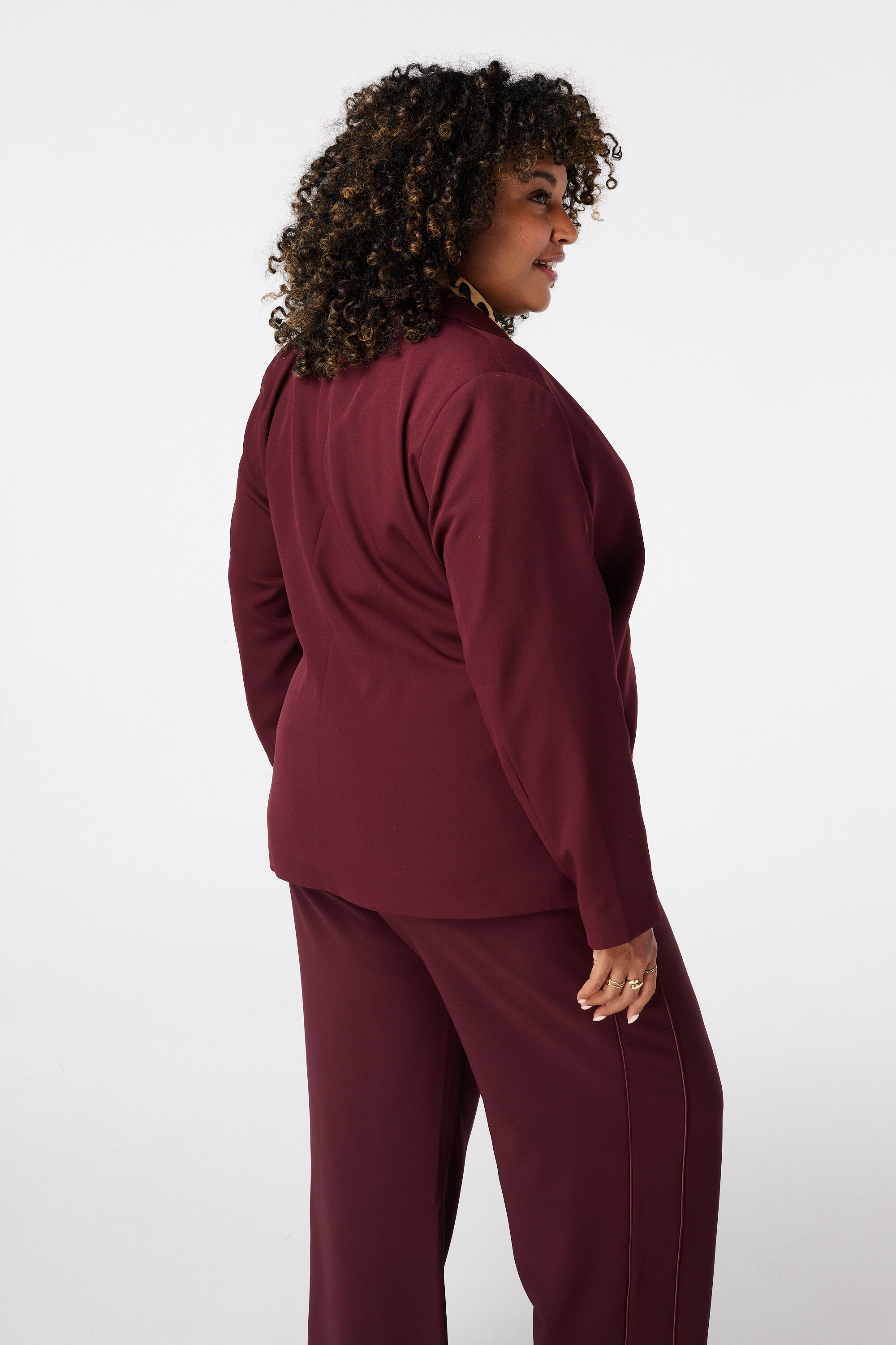 Overslag blazer met strikceintuur image number 3