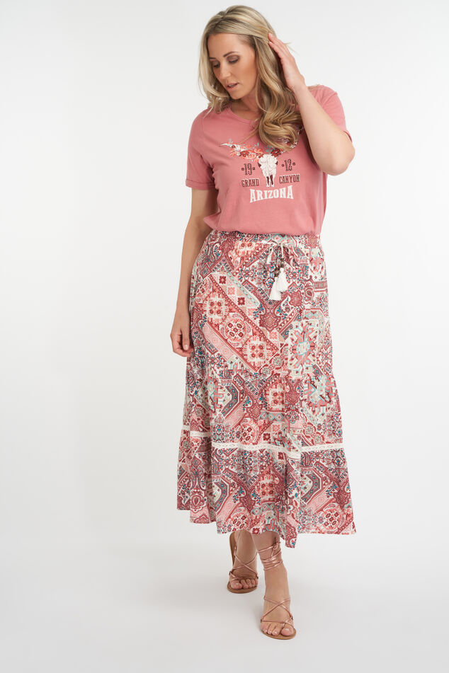 Lange rok met print image number 7
