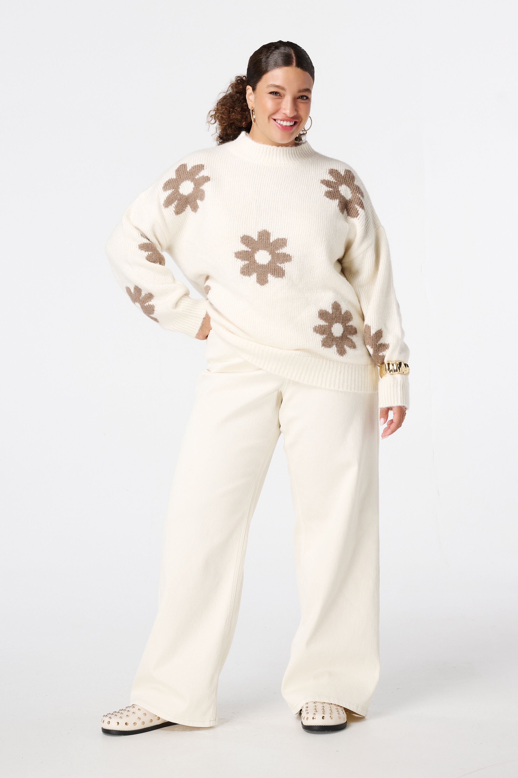 Trui met bloemen print image number 5