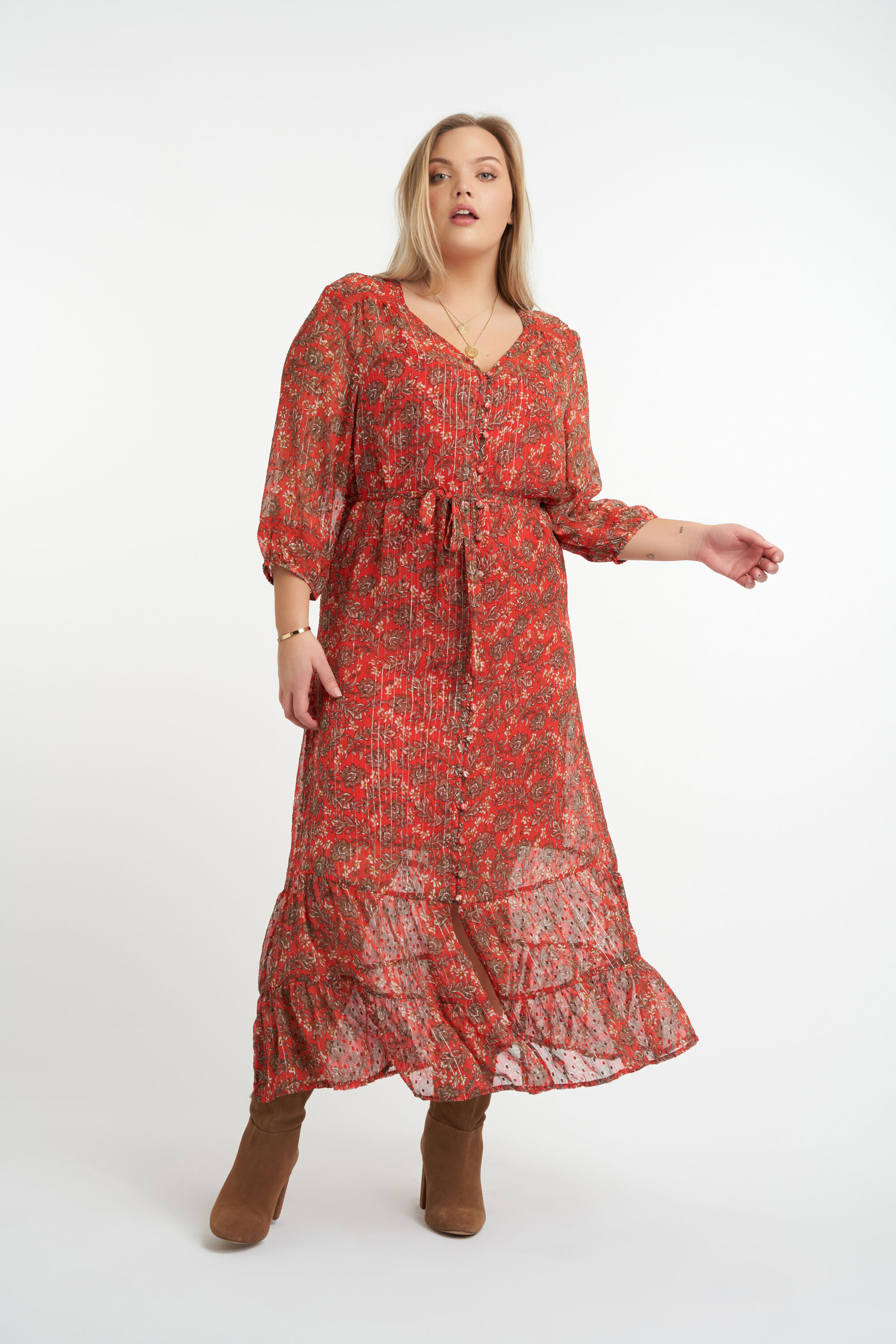 Lange jurk met bloemenprint image number 5