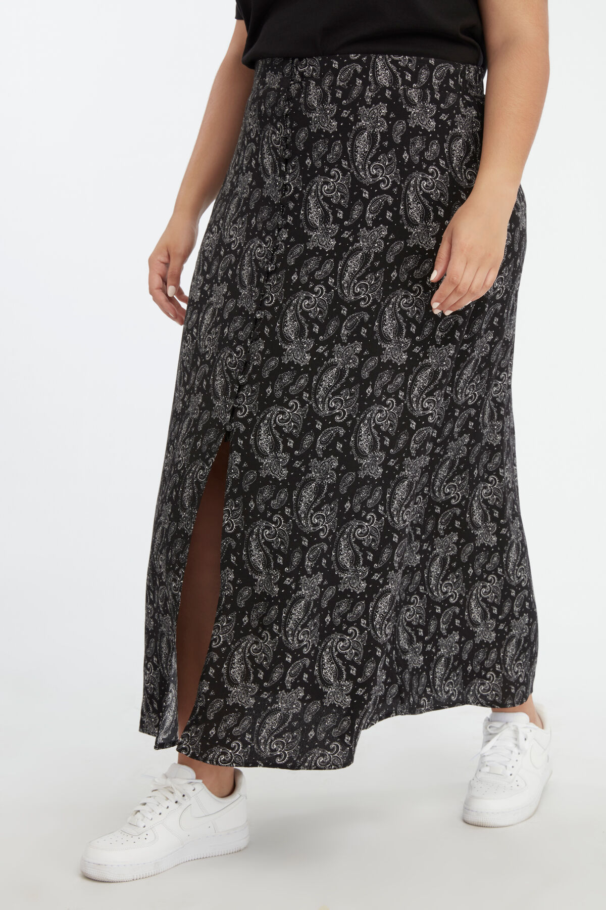 Doorgeknoopte rok met paisleyprint image number 3