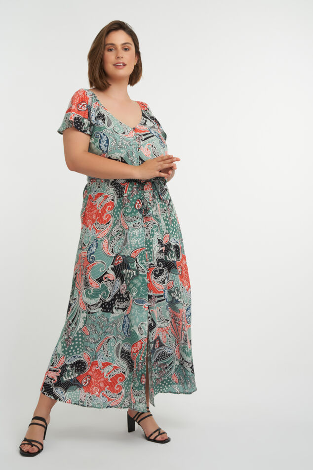 Lange jurk met paisleyprint image number 6