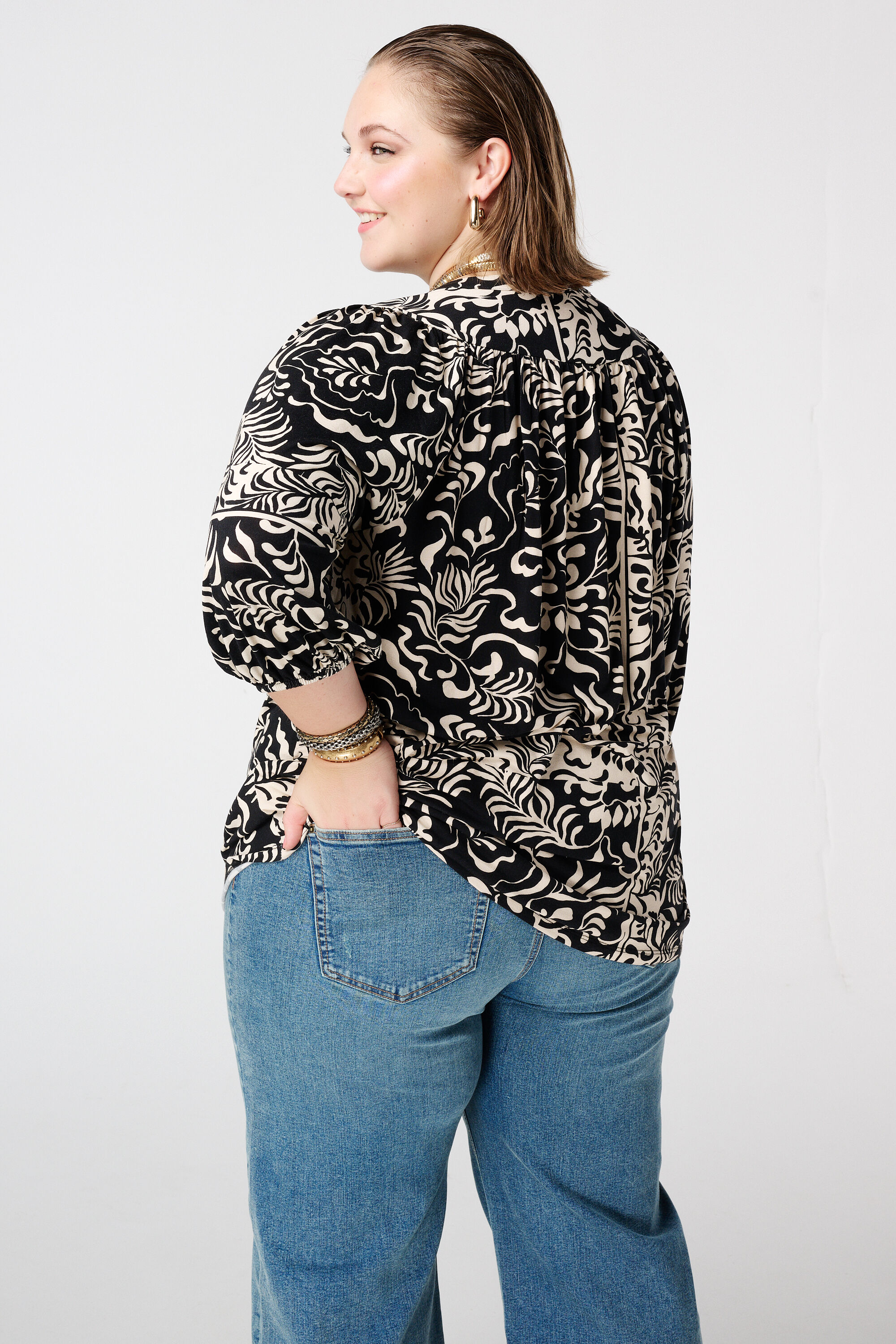 Jersey top met print image number 3