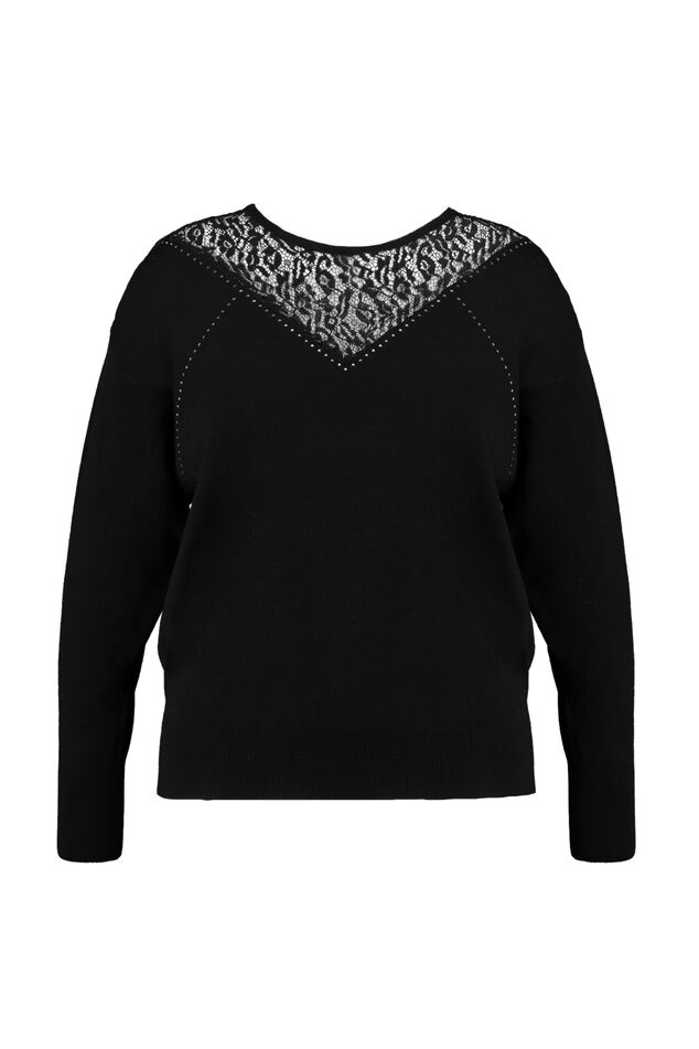 Crochet top met ajourpatroon en strikkoord image number 1