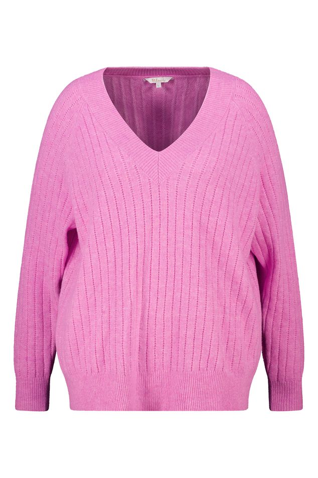 Fijn gebreide trui met patroon image number 1