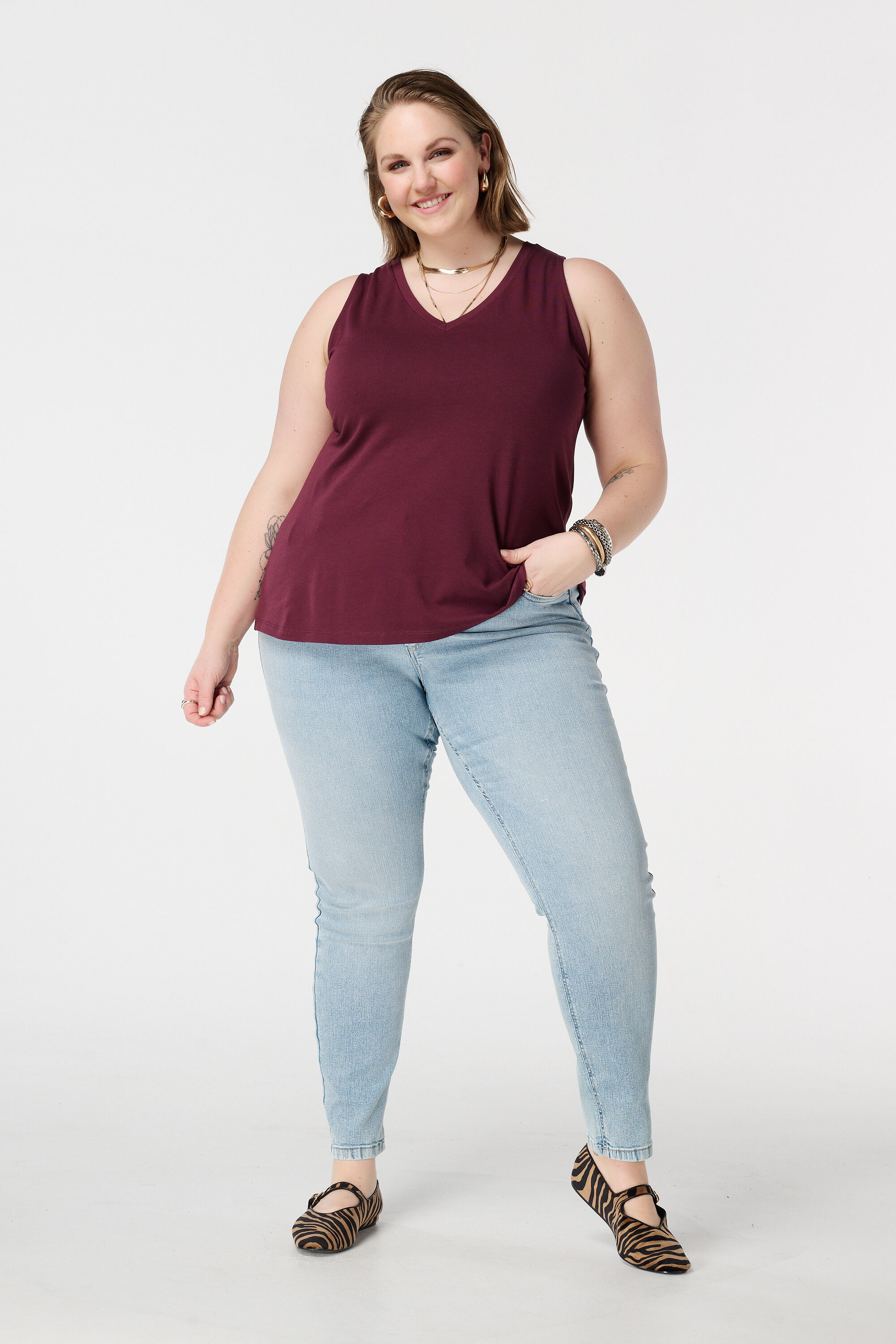 Singlet met v-hals image number 5