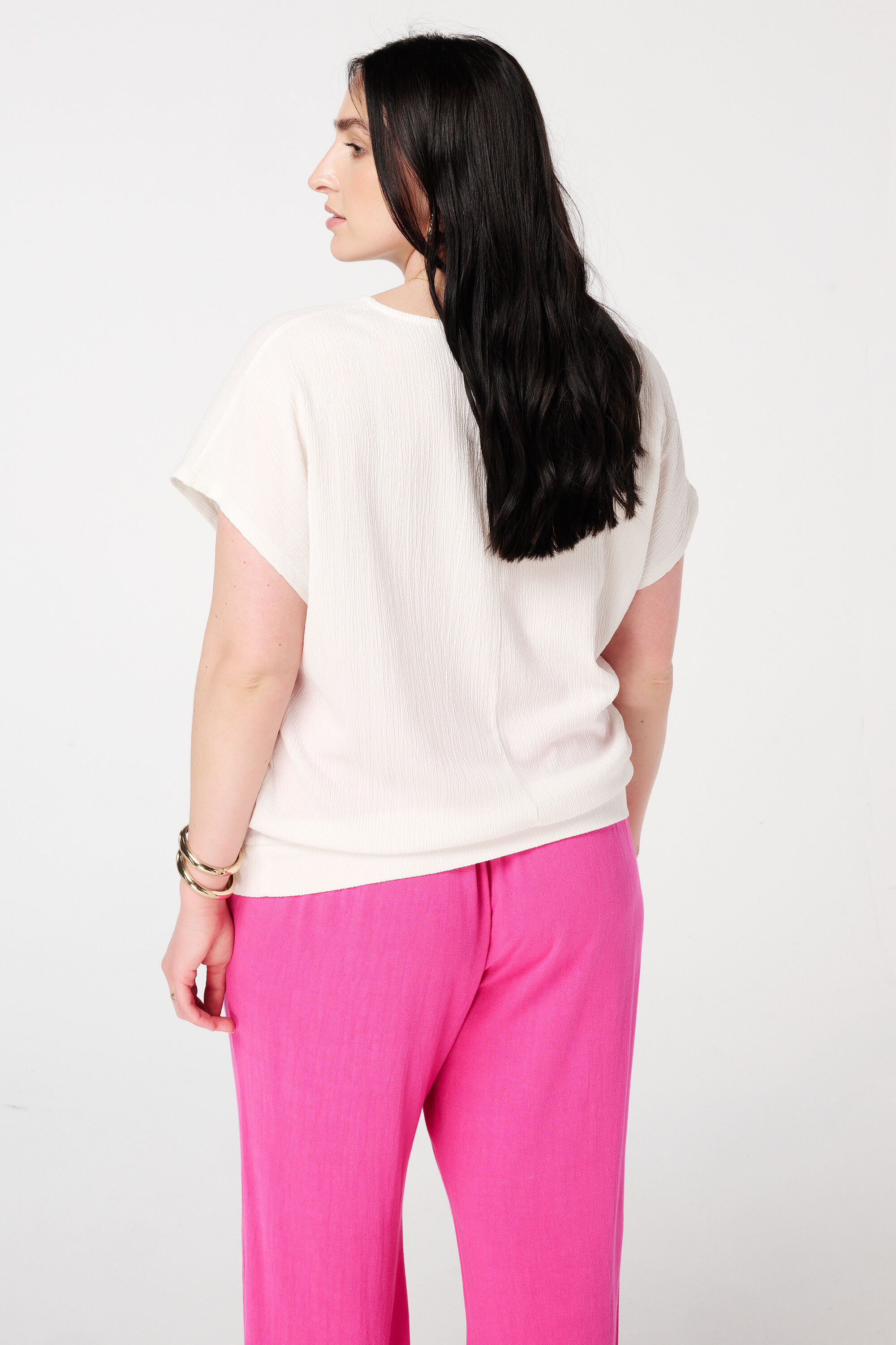 Top met structuur en kapmouwtje image number 3