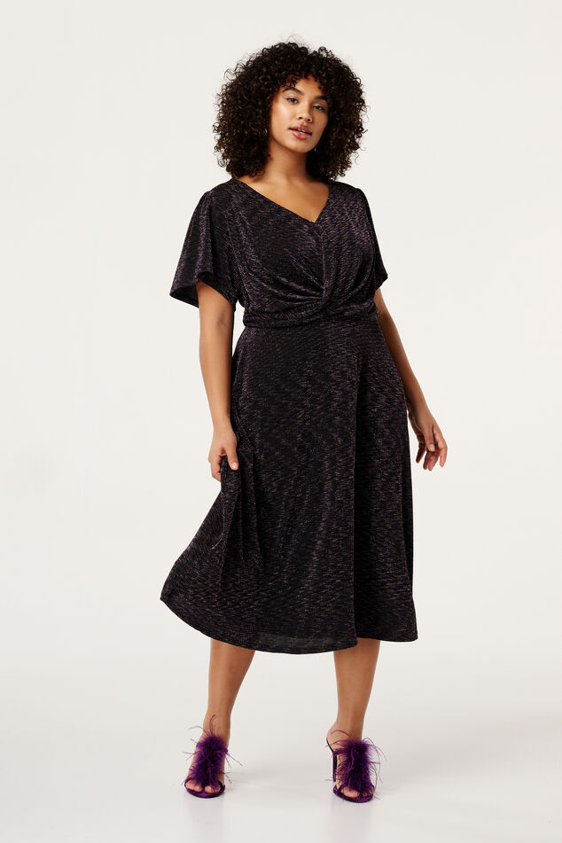 Midi jurk met lurex image number 5