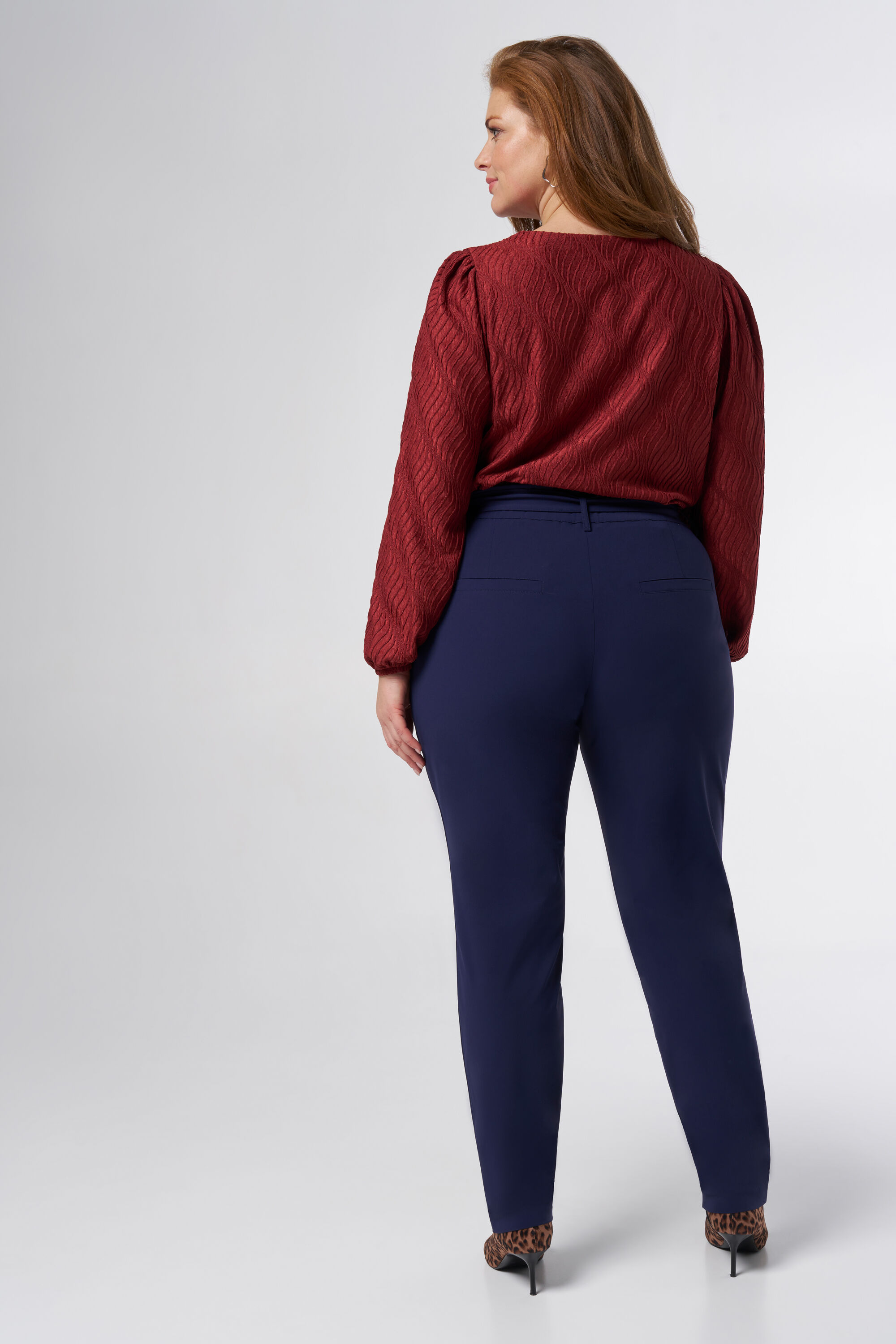 Paperbag broek met stretch image number 3