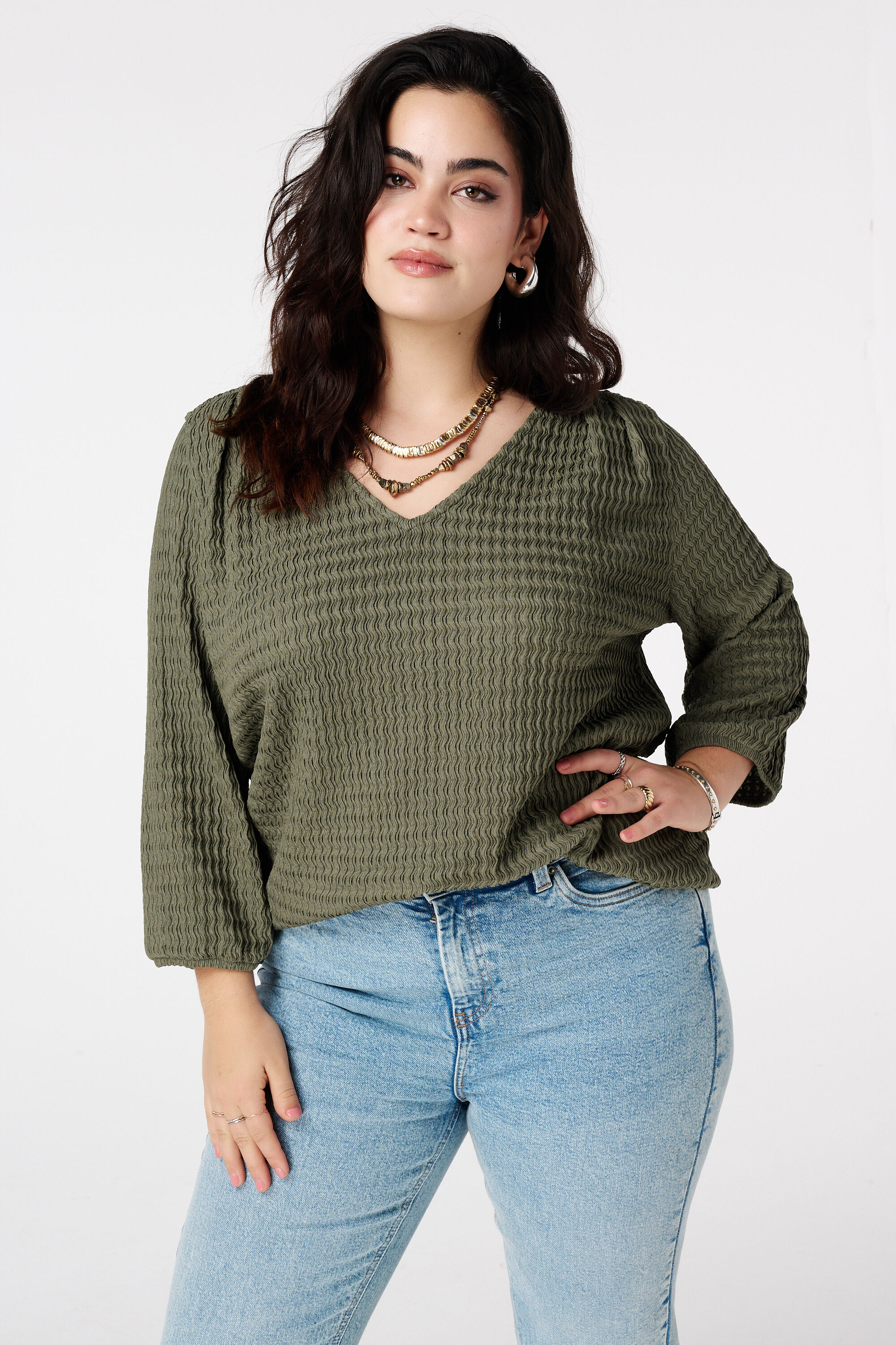 Jersey top in structuur