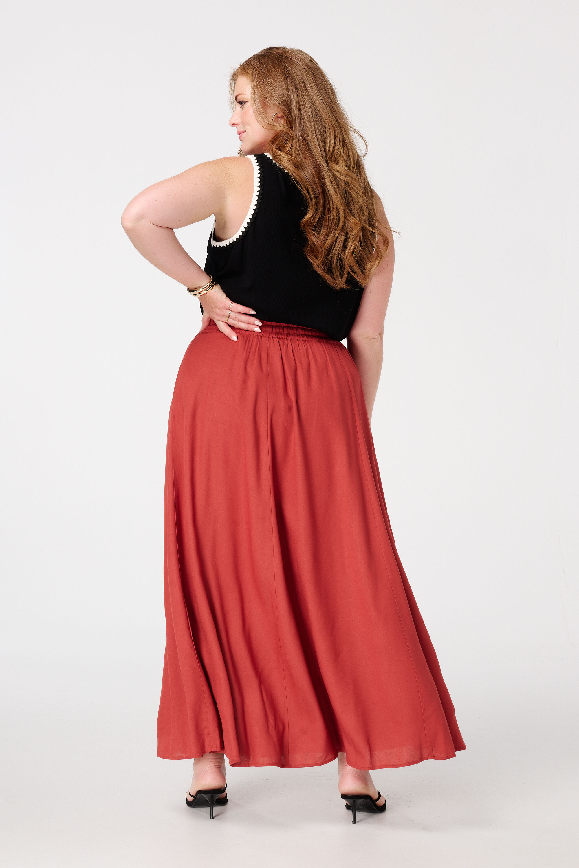 Maxi rok met elastische taille image number 3