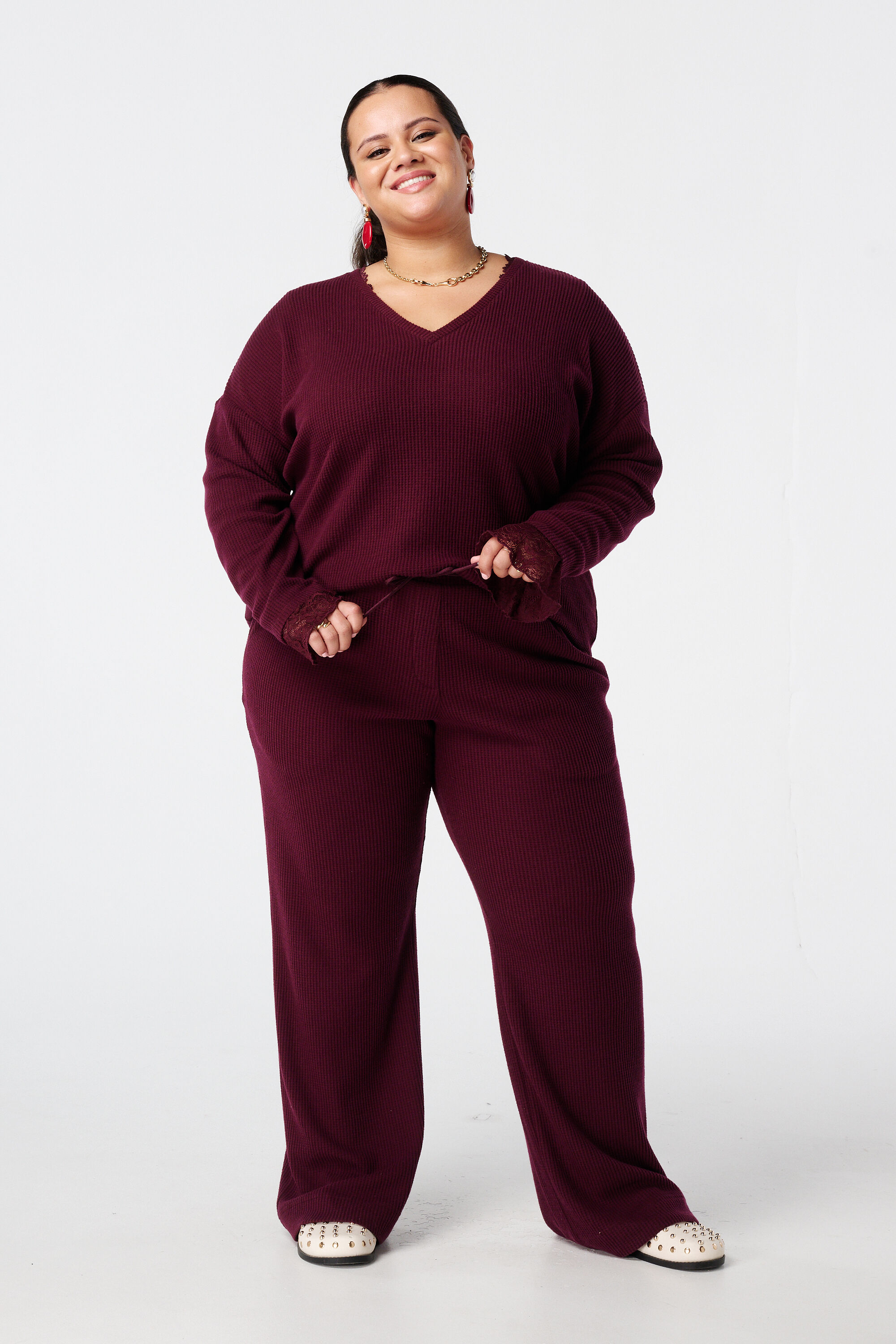 Rechte broek met elastieke taille