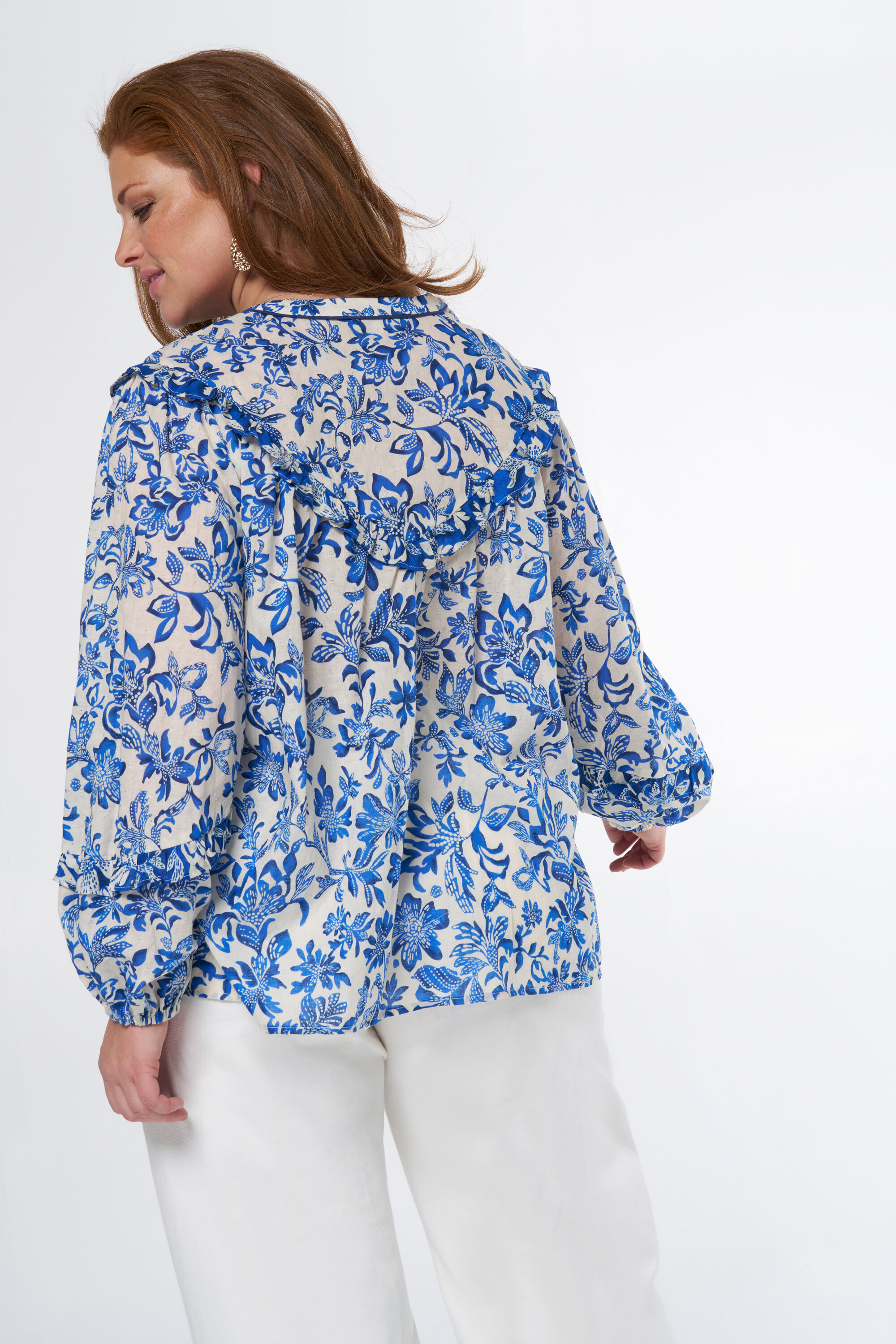 Blouse met print en ruffles image number 3