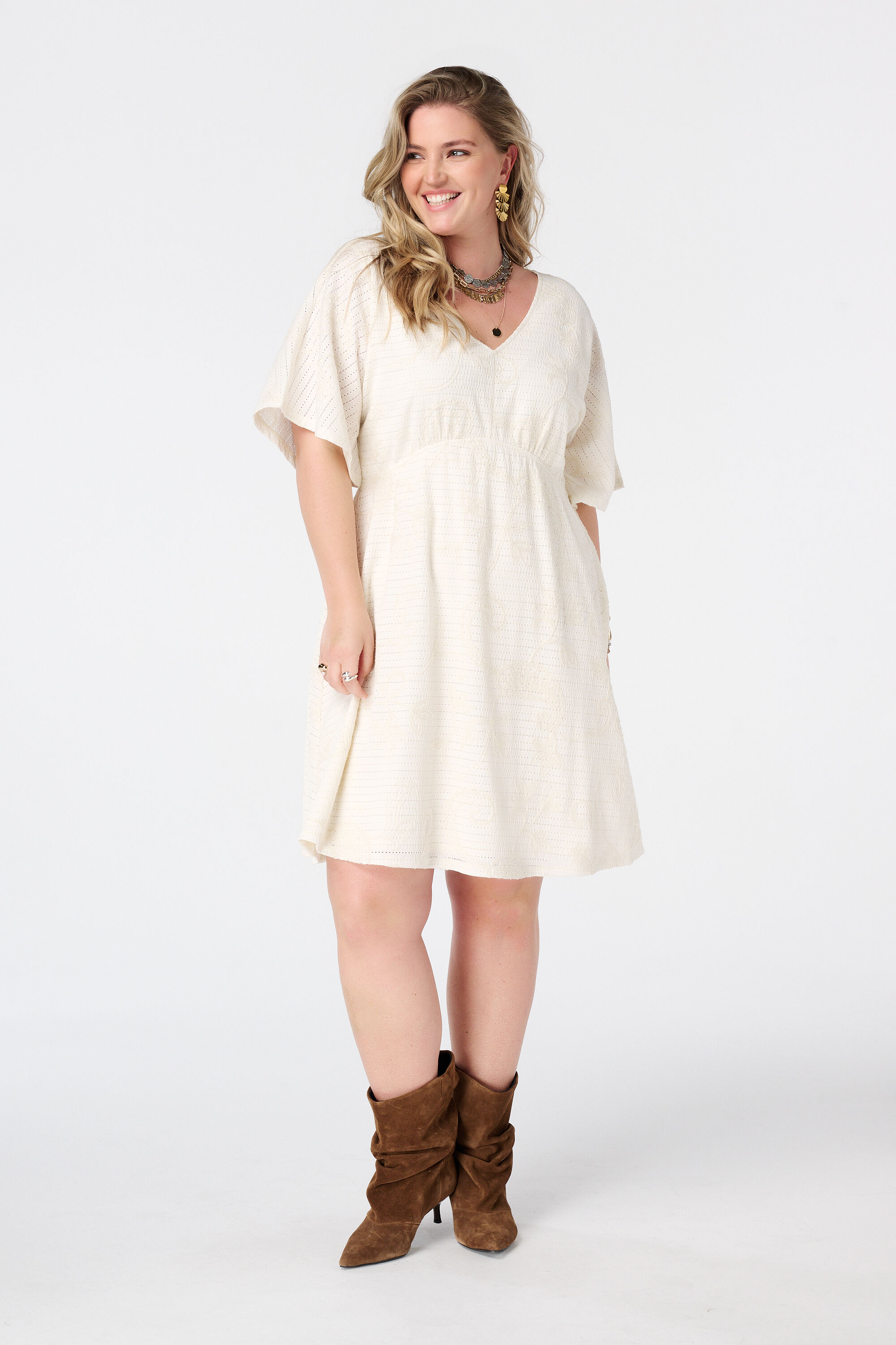 Kort jurkje met vlindermouwen image number 0