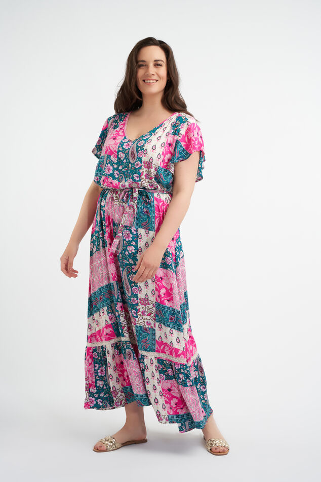 Lange jurk met patchwork image number 5