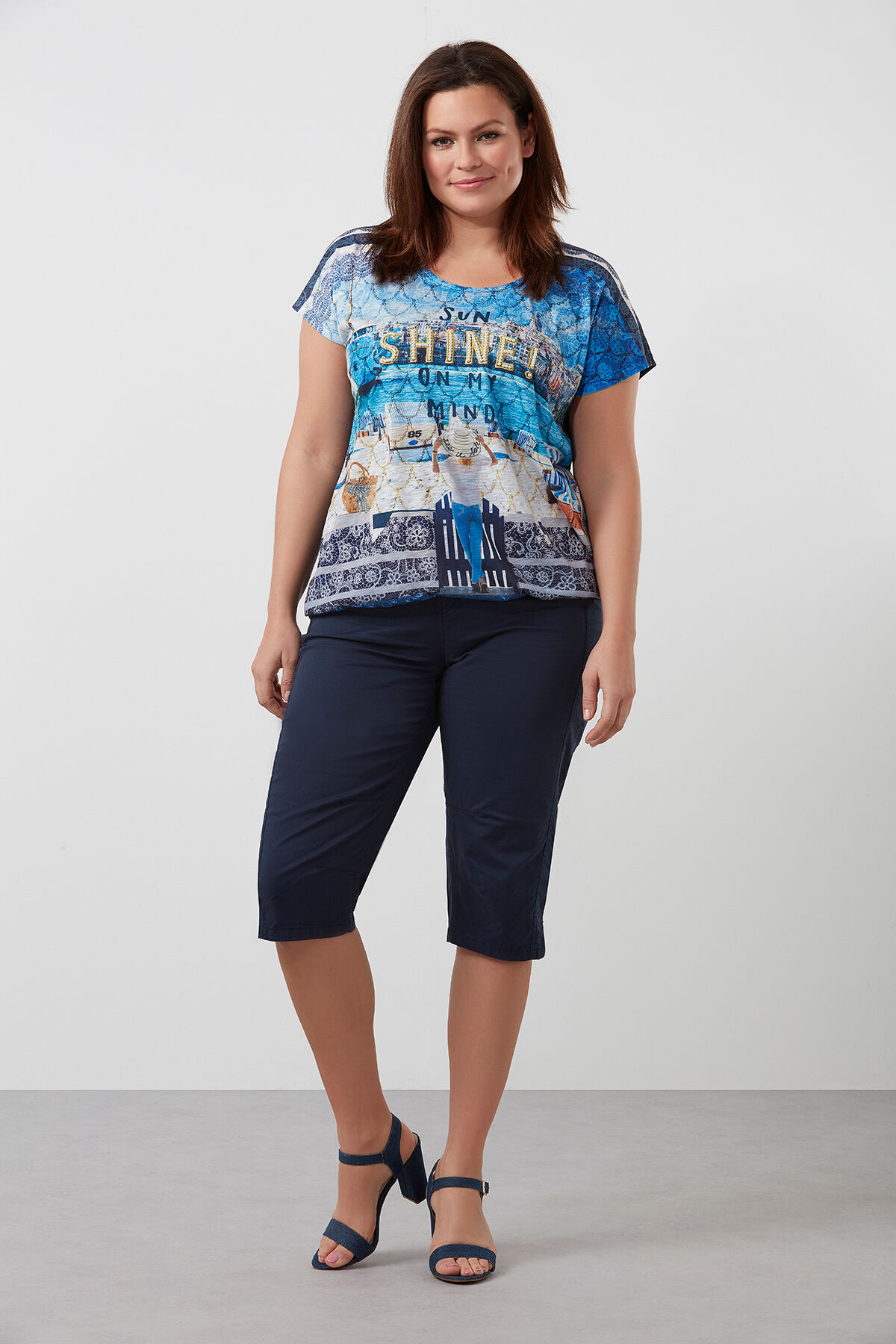 Katoenen capri broek image number 4