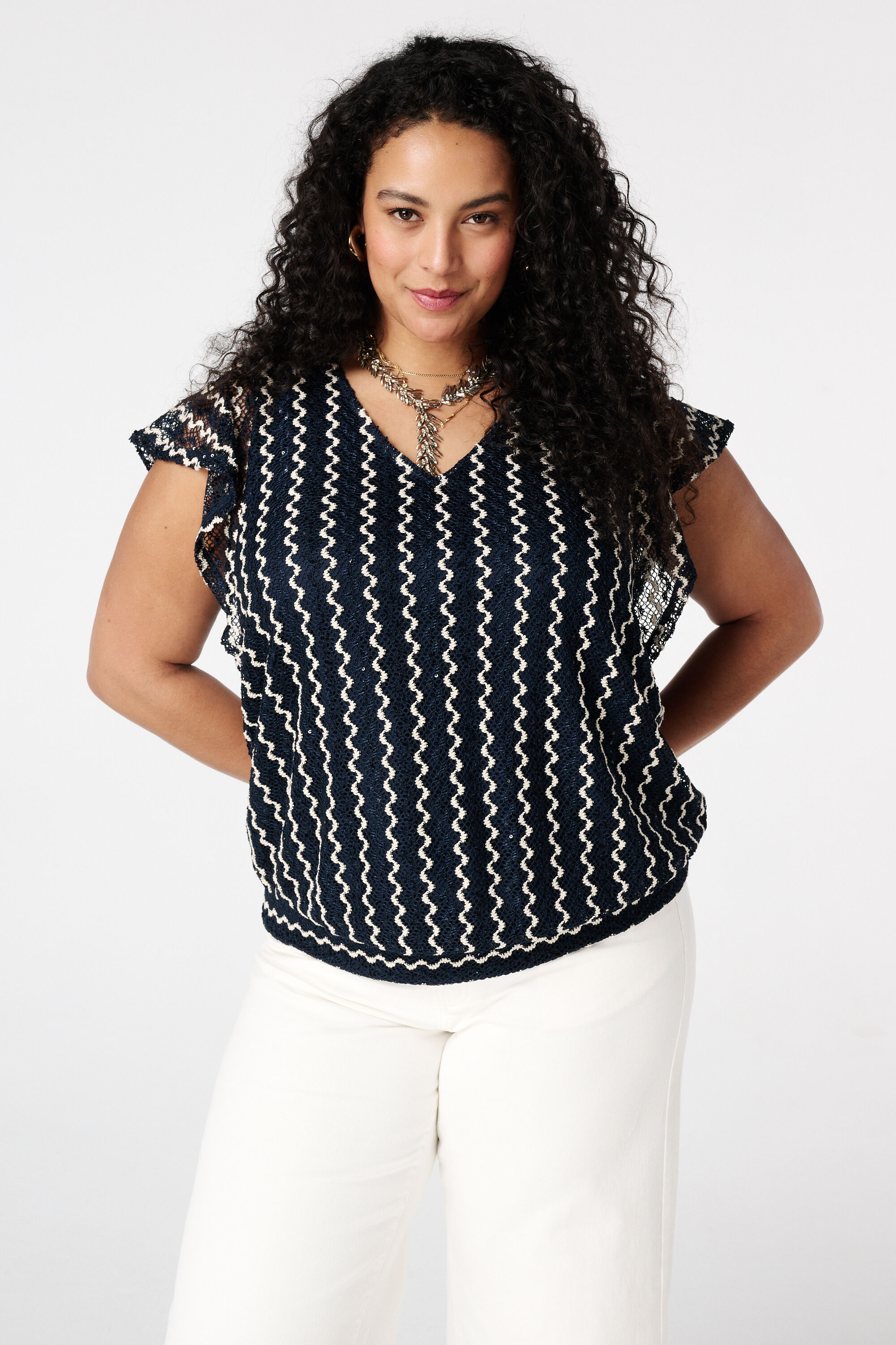 Top met vlindermouwen