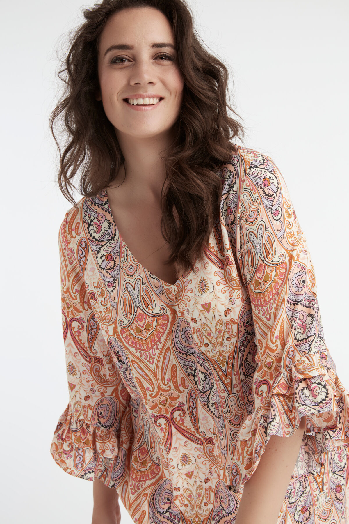 Lange blouse met paisley print image number 5