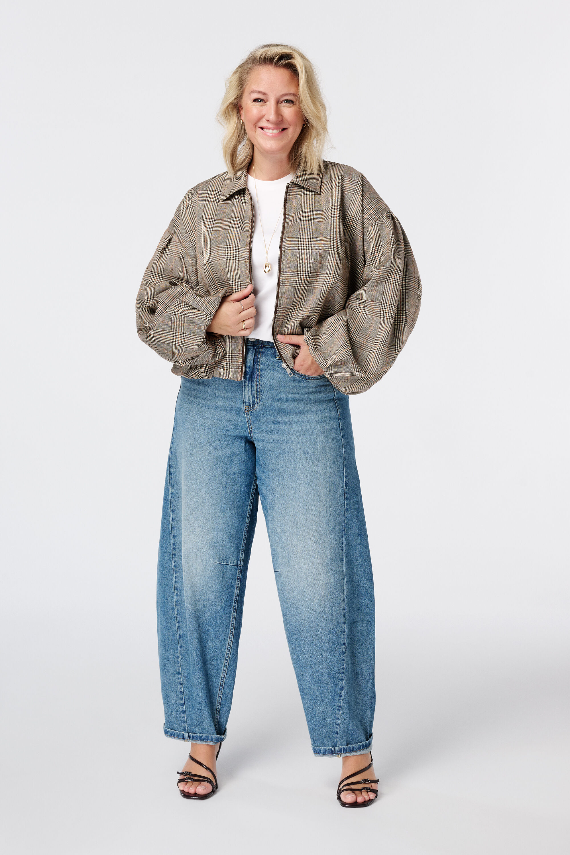 Ballon jeans met siernaden