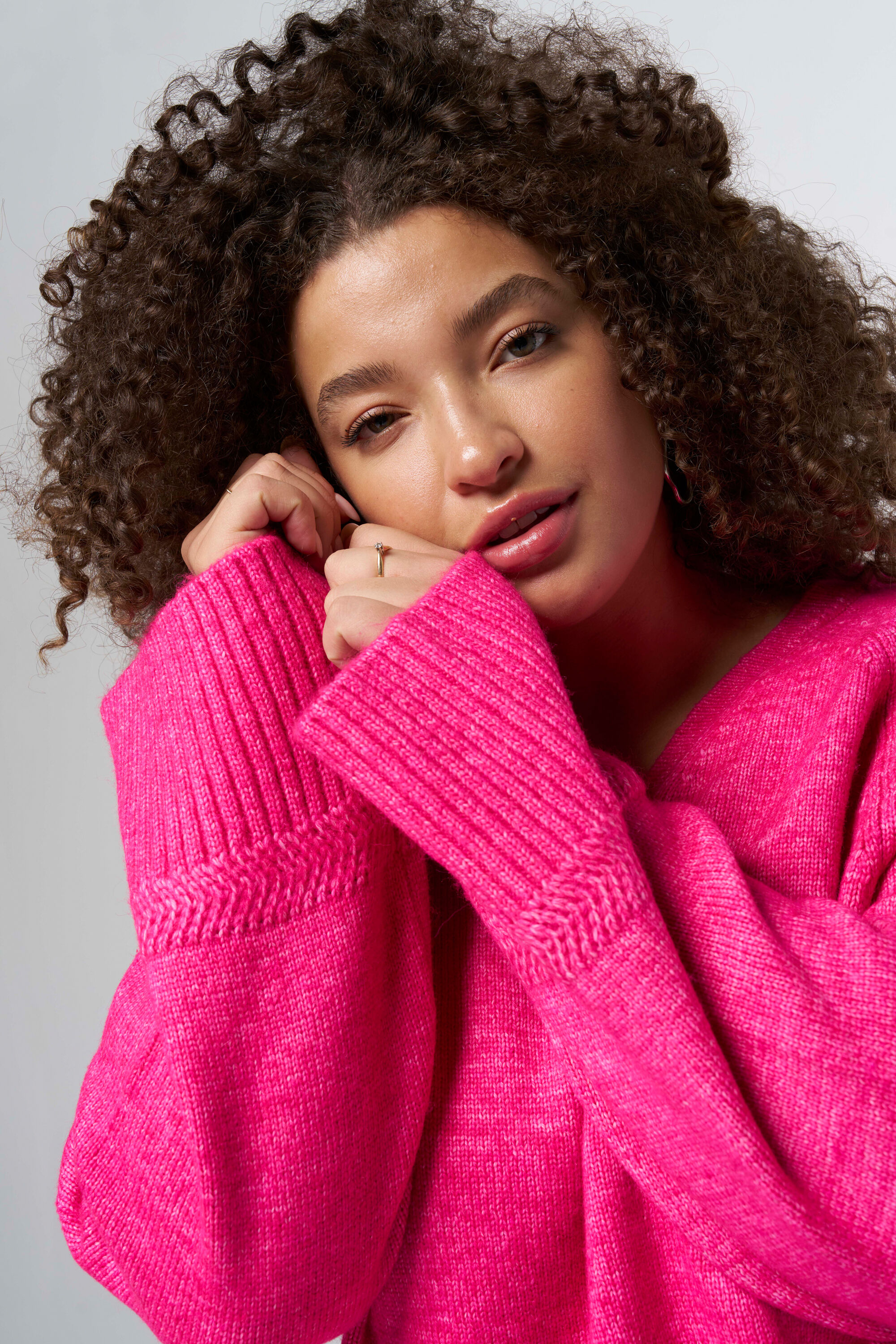 Gebreide trui met V-hals image number 4