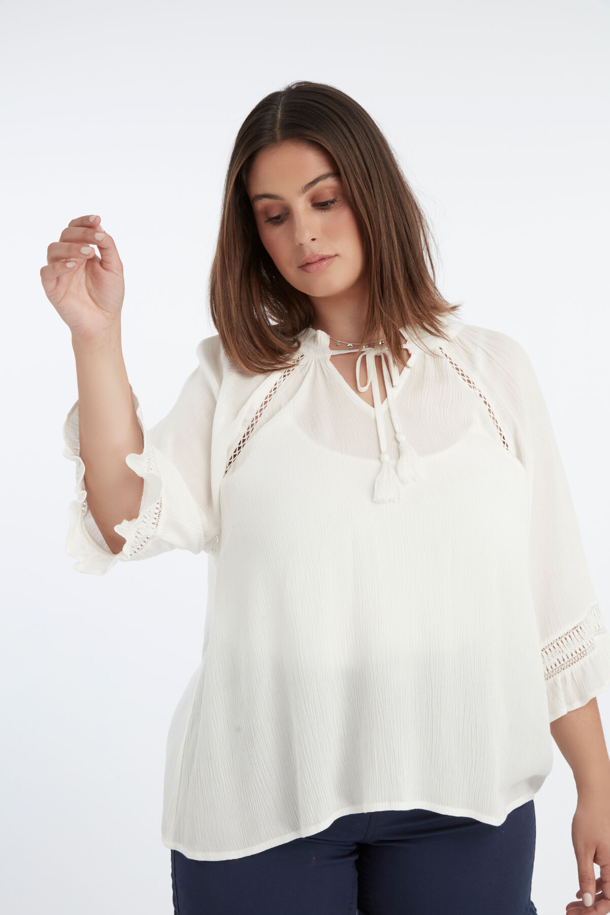 Blouse met opengewerkte details image number 5