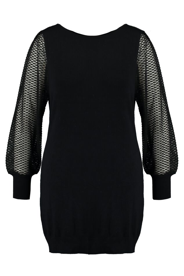 Lange trui met chiffon mouwen image number 1