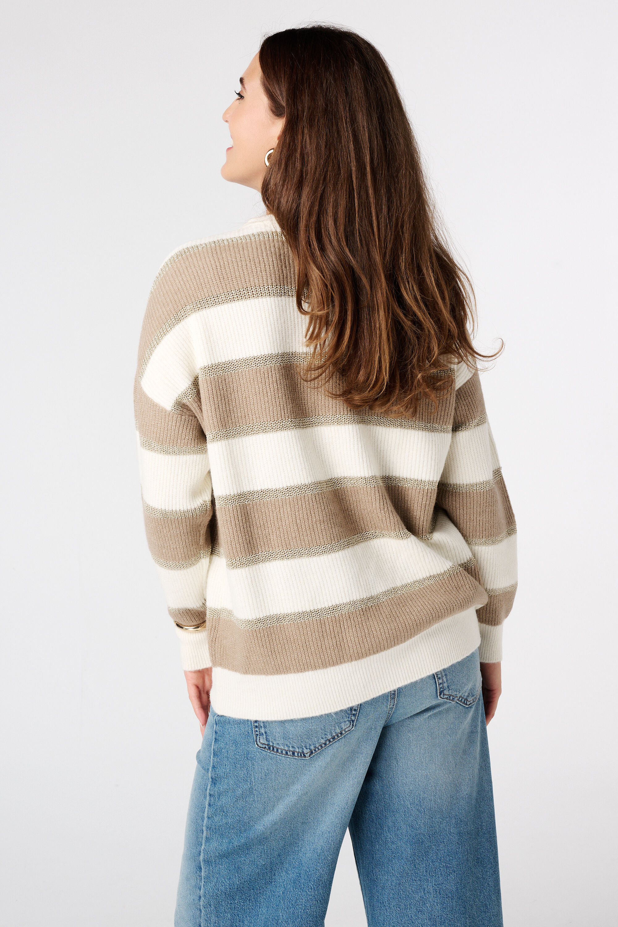 Gestreepte trui met lurex image number 3