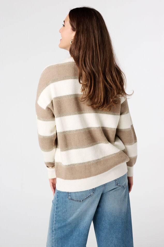 Gestreepte trui met lurex image number 3