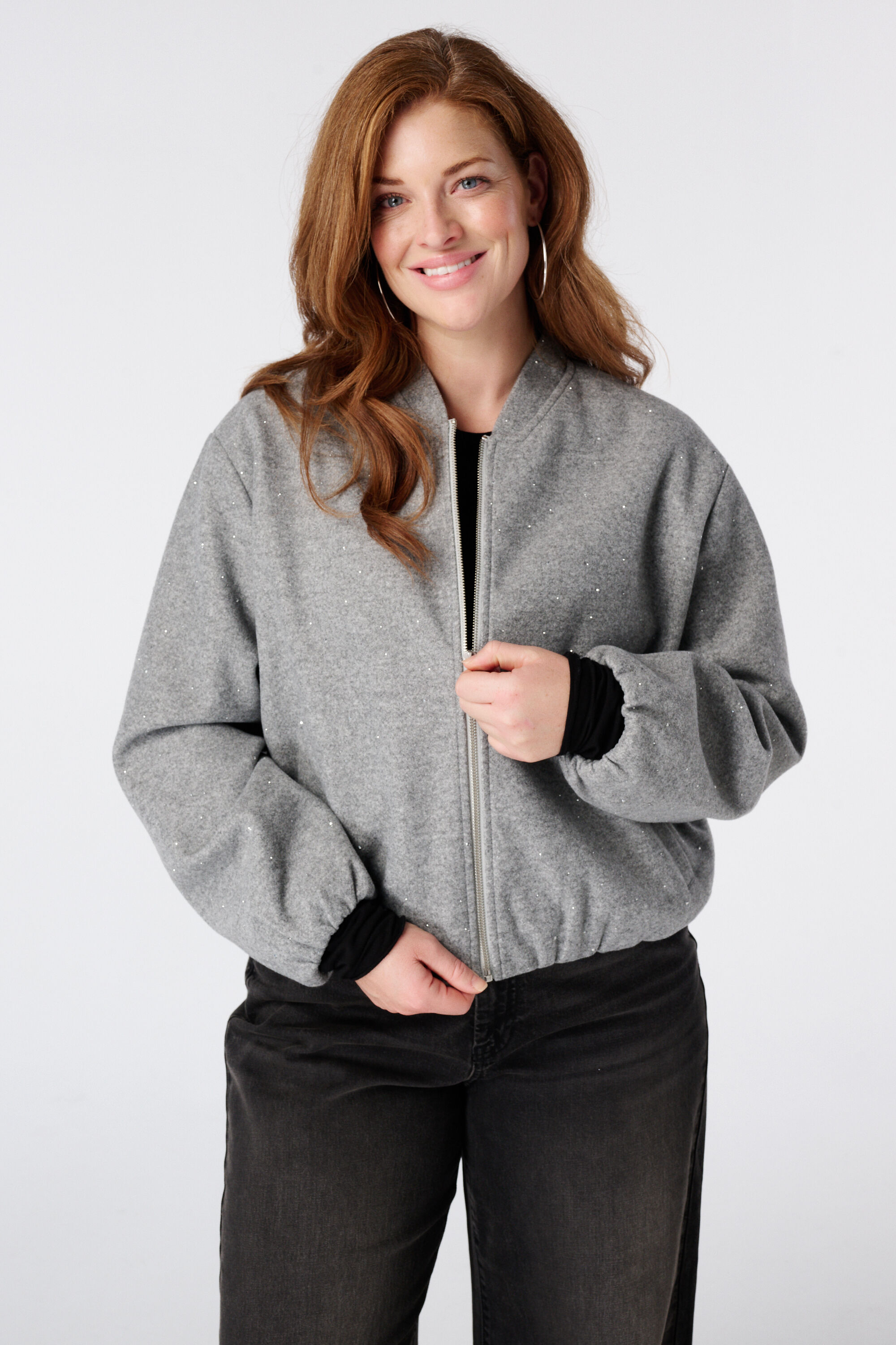 Bomber jacket met steentjes