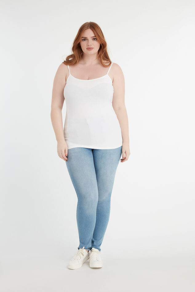 Katoenen top met spaghettibandjes image number 3