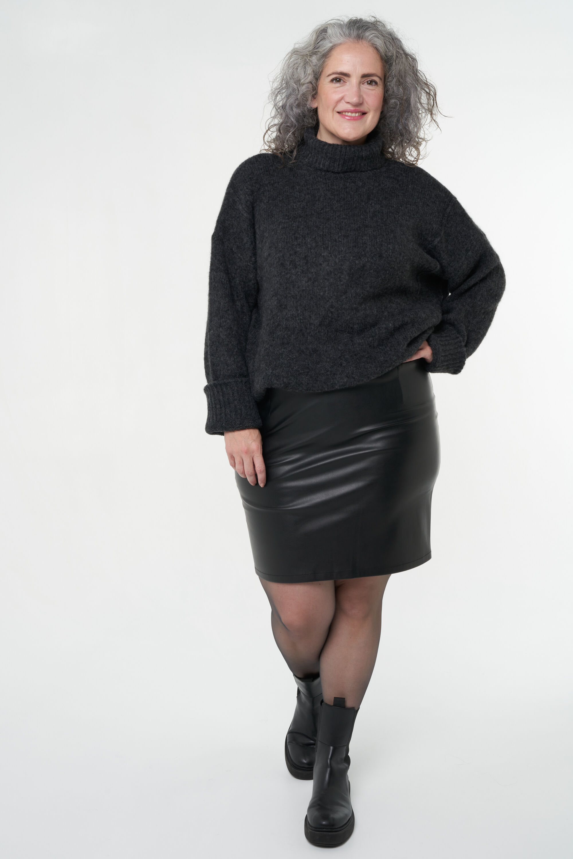 Imitatieleren clearance rok zwart