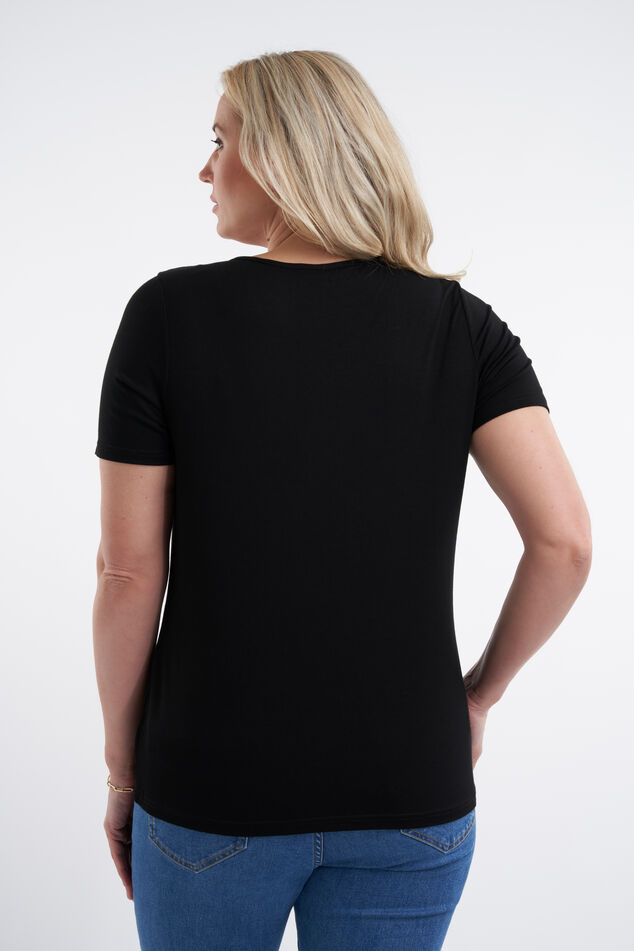 Basic T-shirt met V-hals image number 3