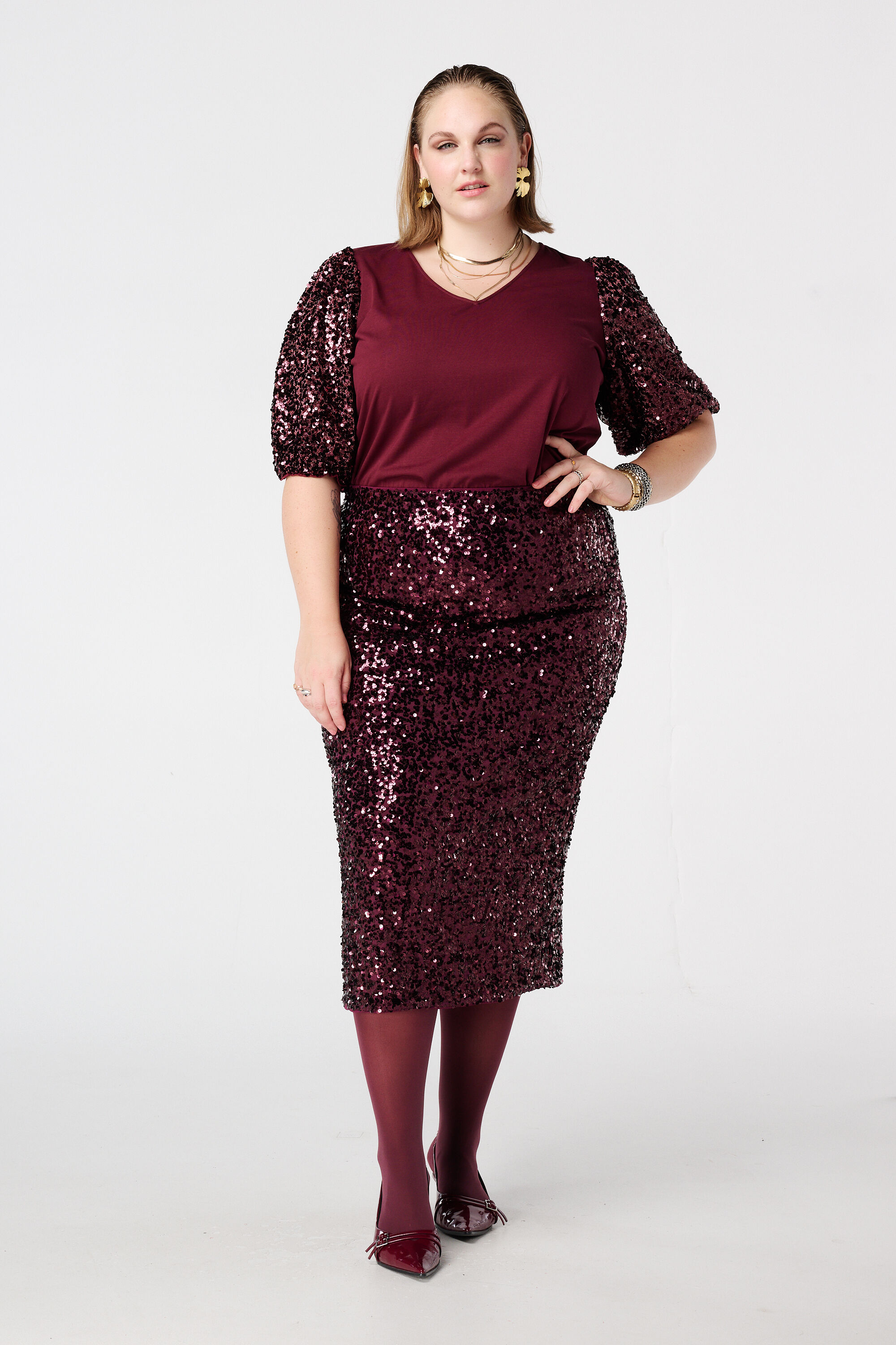 Pailletten rok met stretch