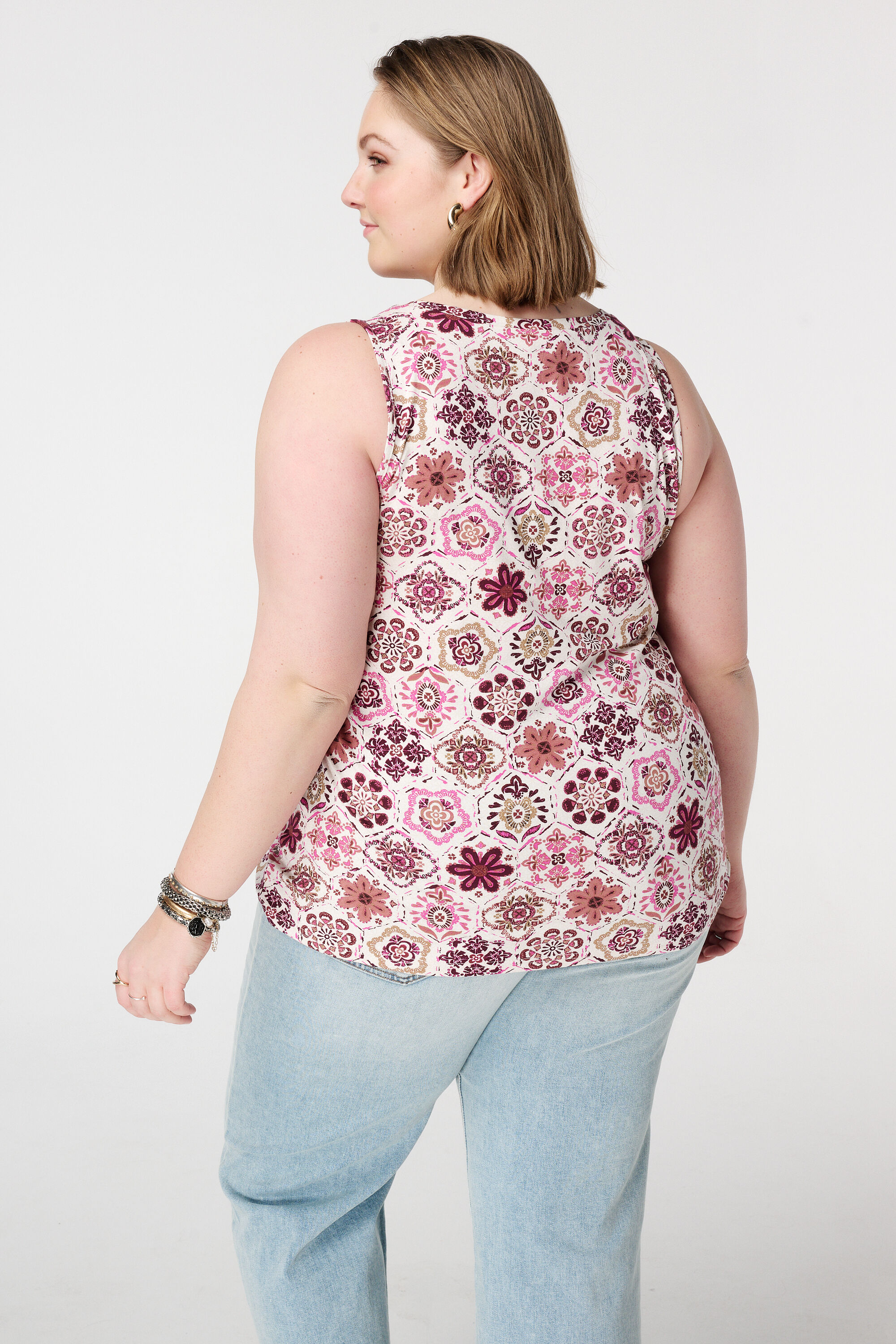 Singlet met v-hals en print image number 3