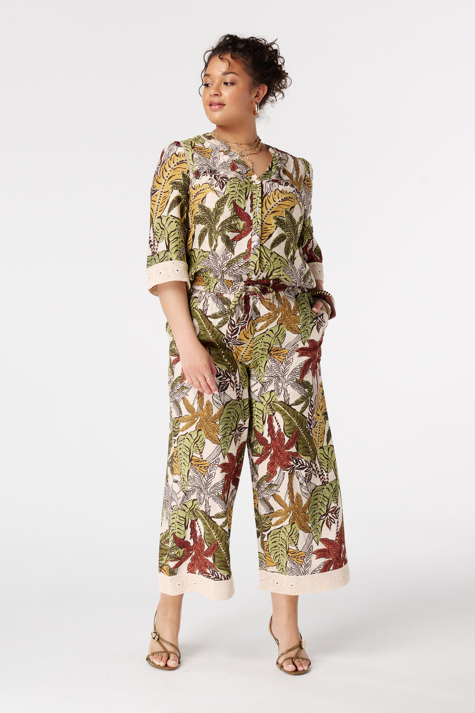 Driekwart broek met print