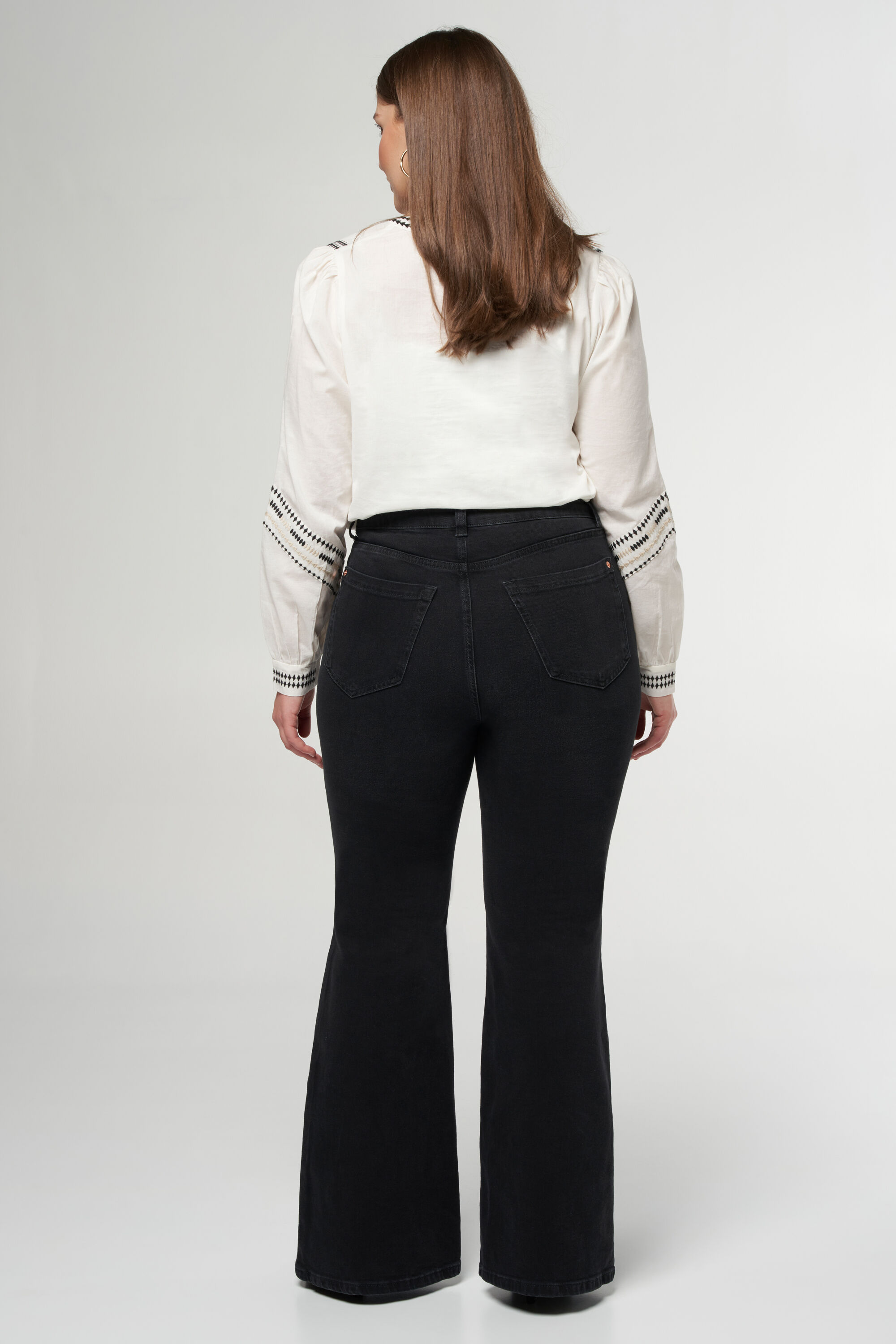 Flared jeans met hoge taille image number 3