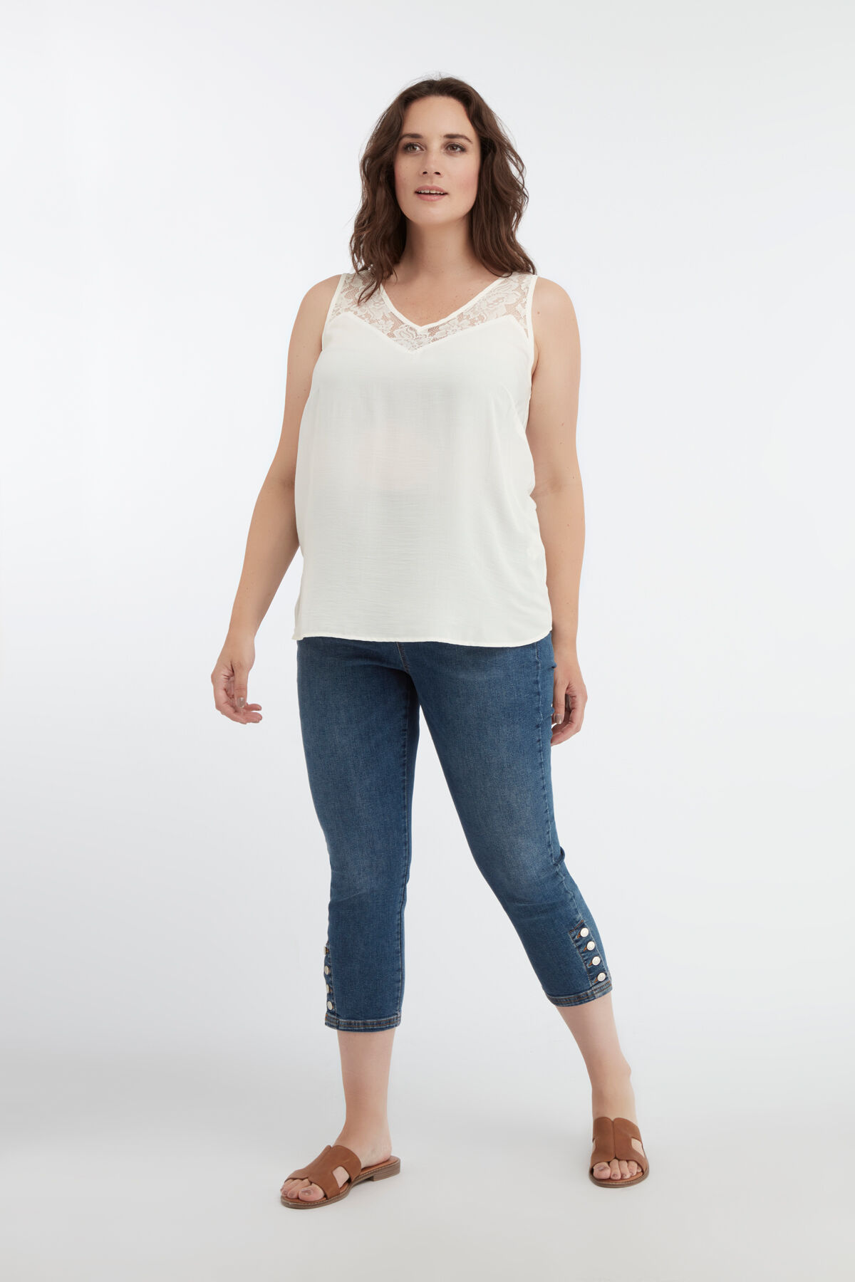 Cropped tregging POPPY met knopen  image number 6