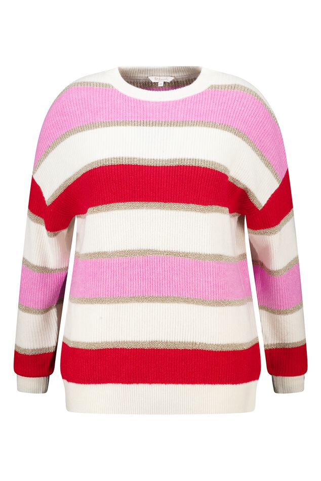 Gestreepte trui met lurex image number 1