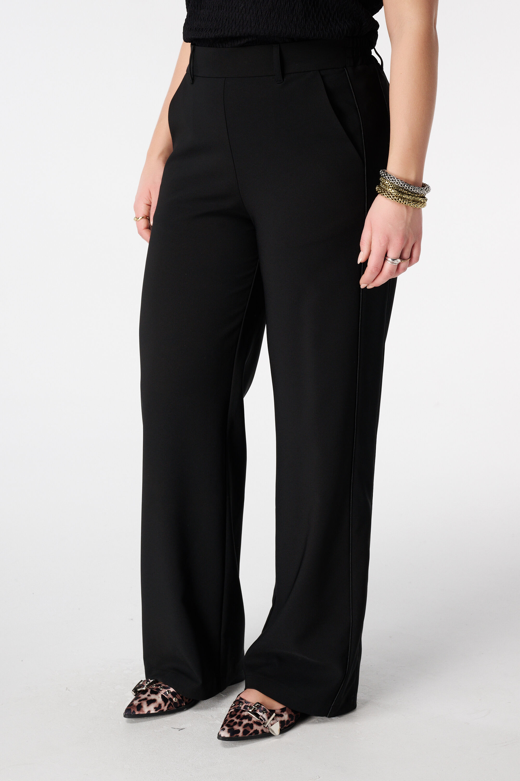 Wide-leg pantalon met zijstreep image number 5