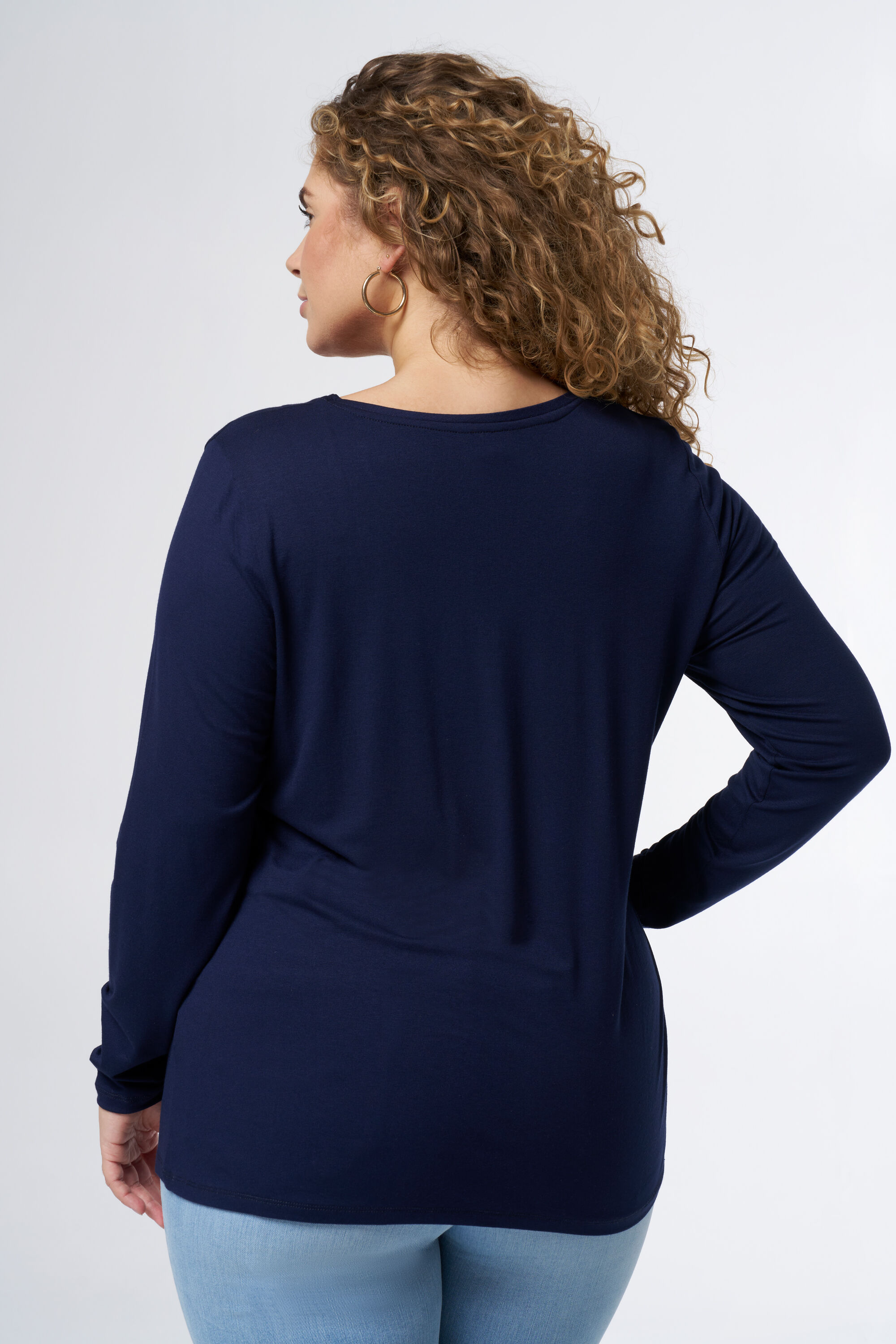 Top met lange mouwen en v-hals image number 3