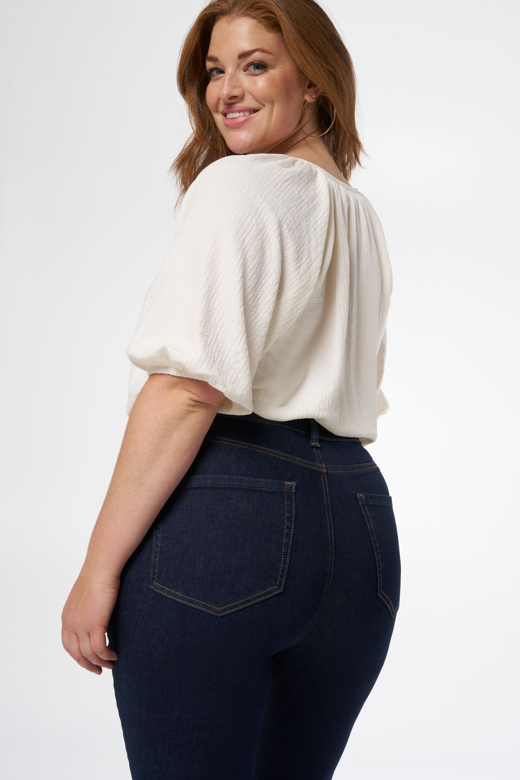 Skinny leg high waist jeans CHERRY image number 4