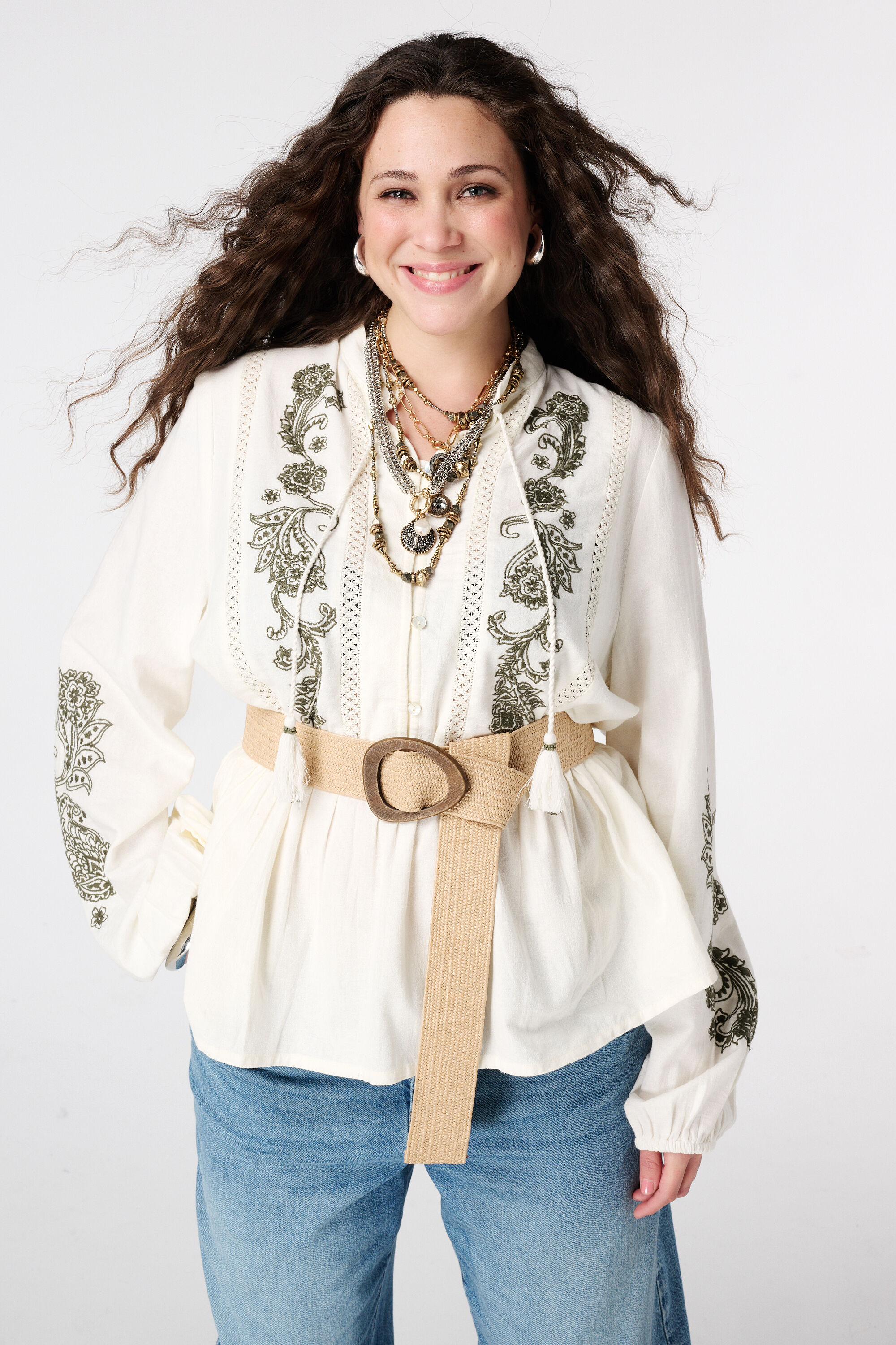 Taille riem met houten gesp