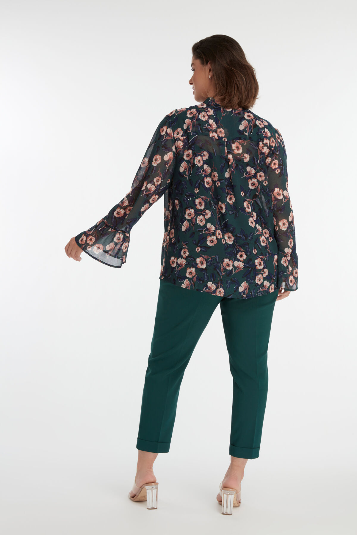 Blouse met bloemenprint en volants image number 3